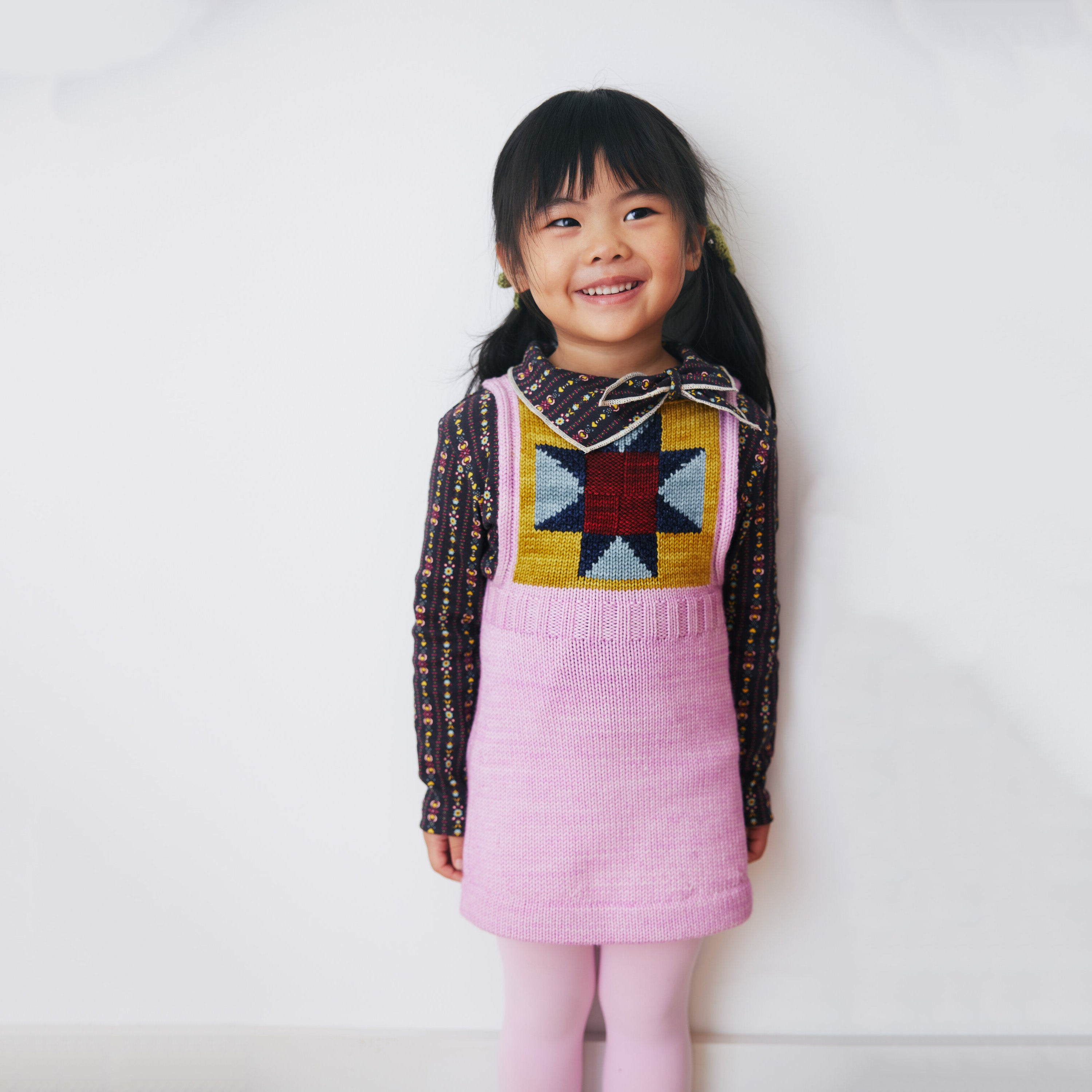 Girls Pink Lilac Wool Dress
