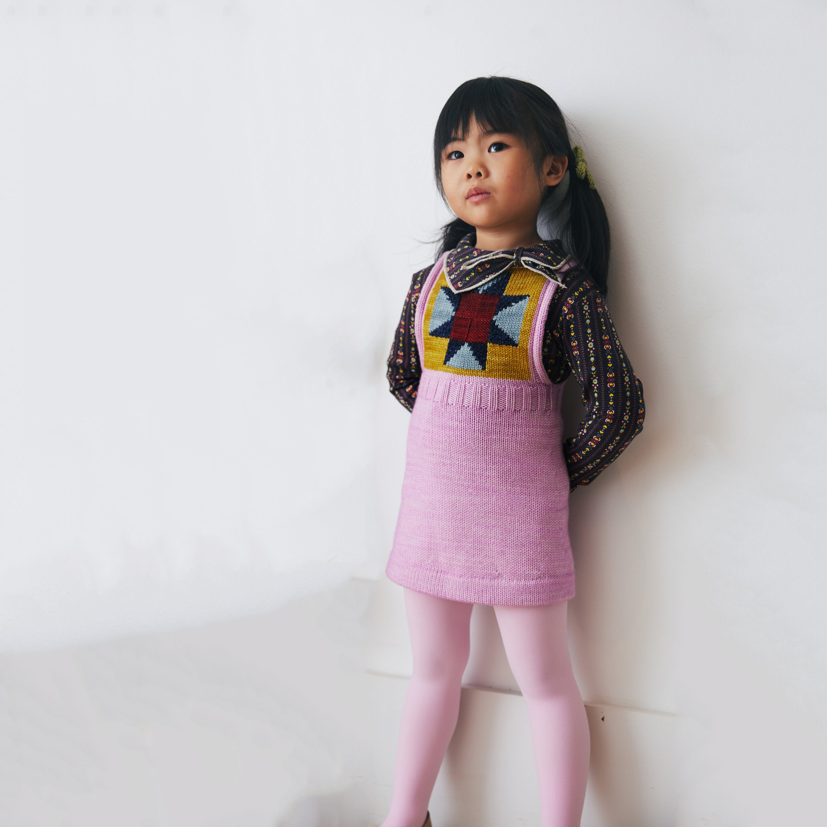 Girls Pink Lilac Wool Dress