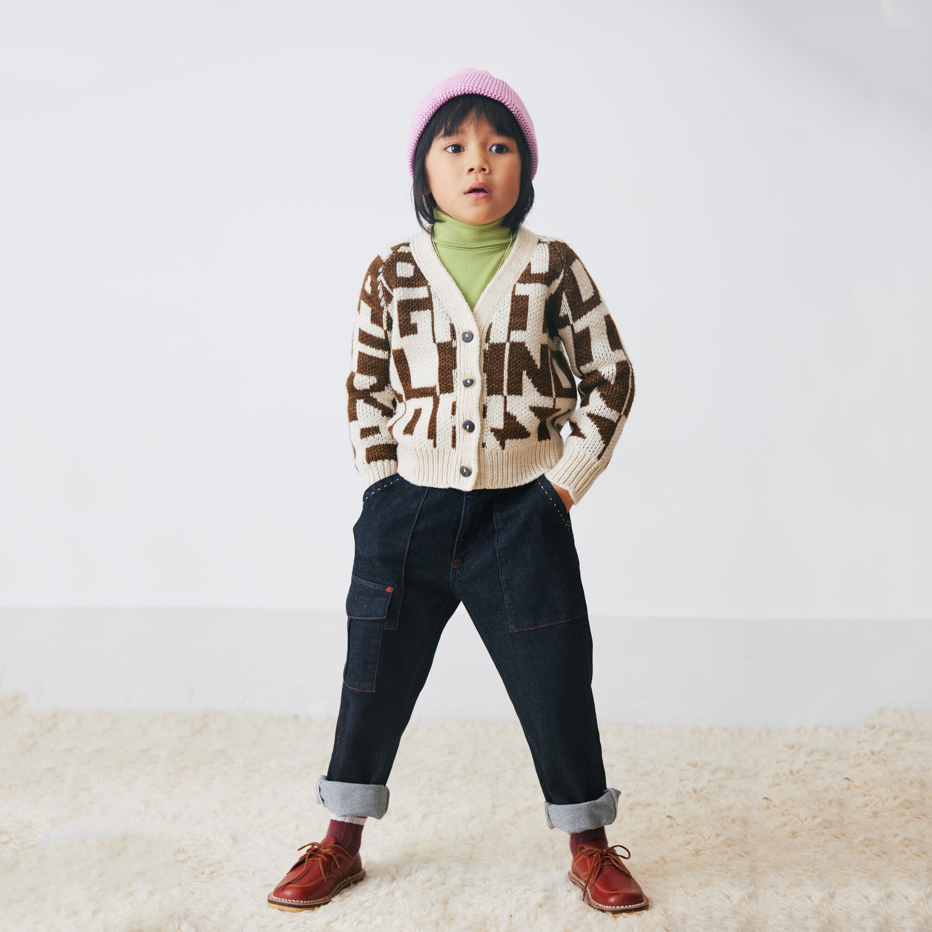Boys & Girls Pink Lilac Wool Hat