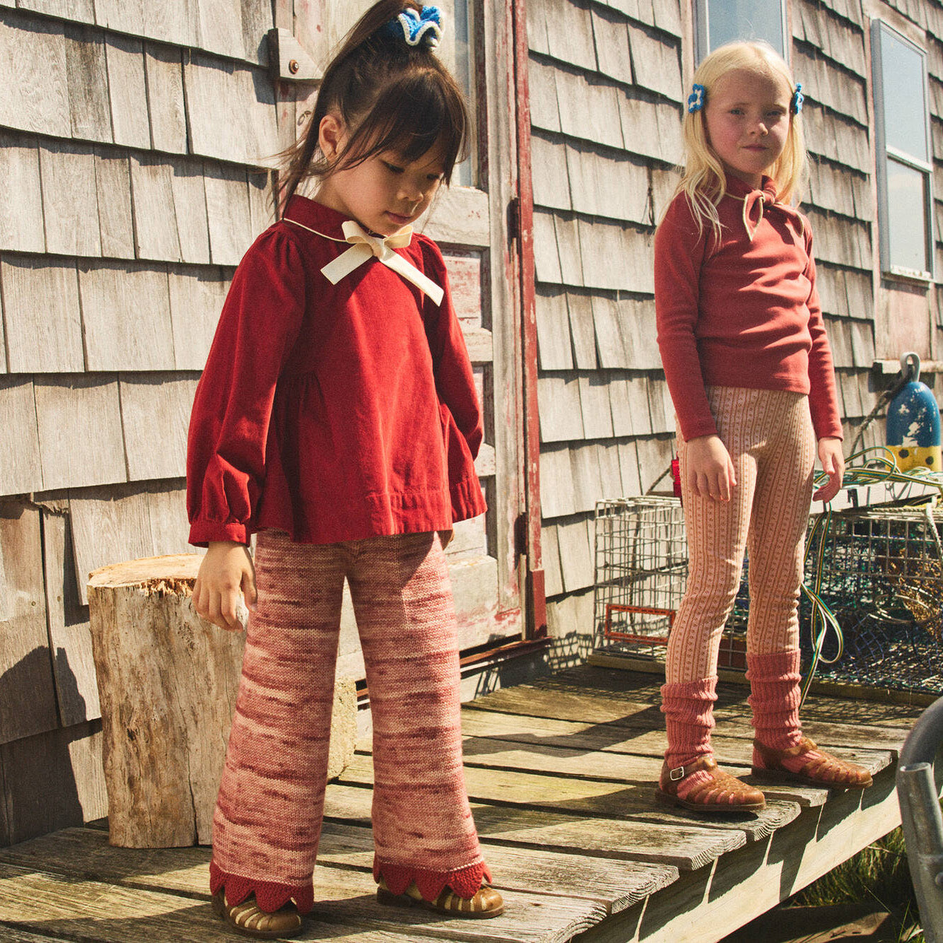 Girls Red Corduroy Blouse
