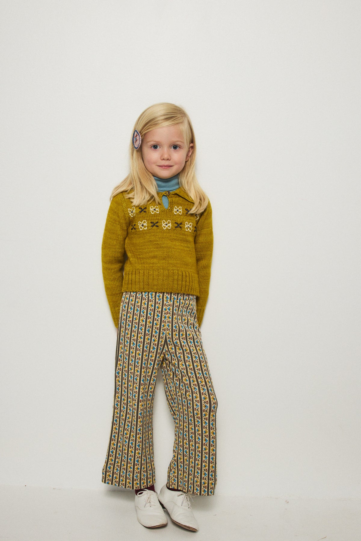 Boys & Girls Green Stripes Cotton Trousers