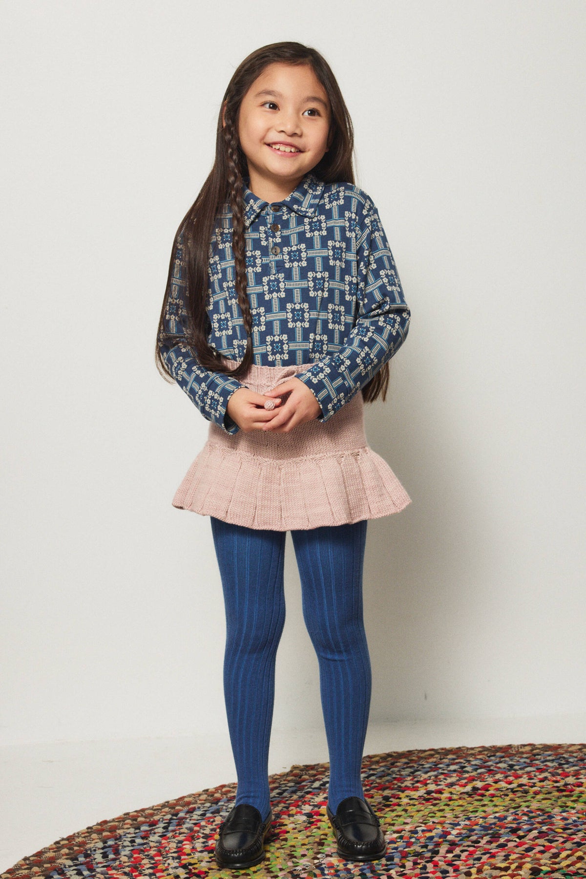 Girls Light Pink Wool Skirt