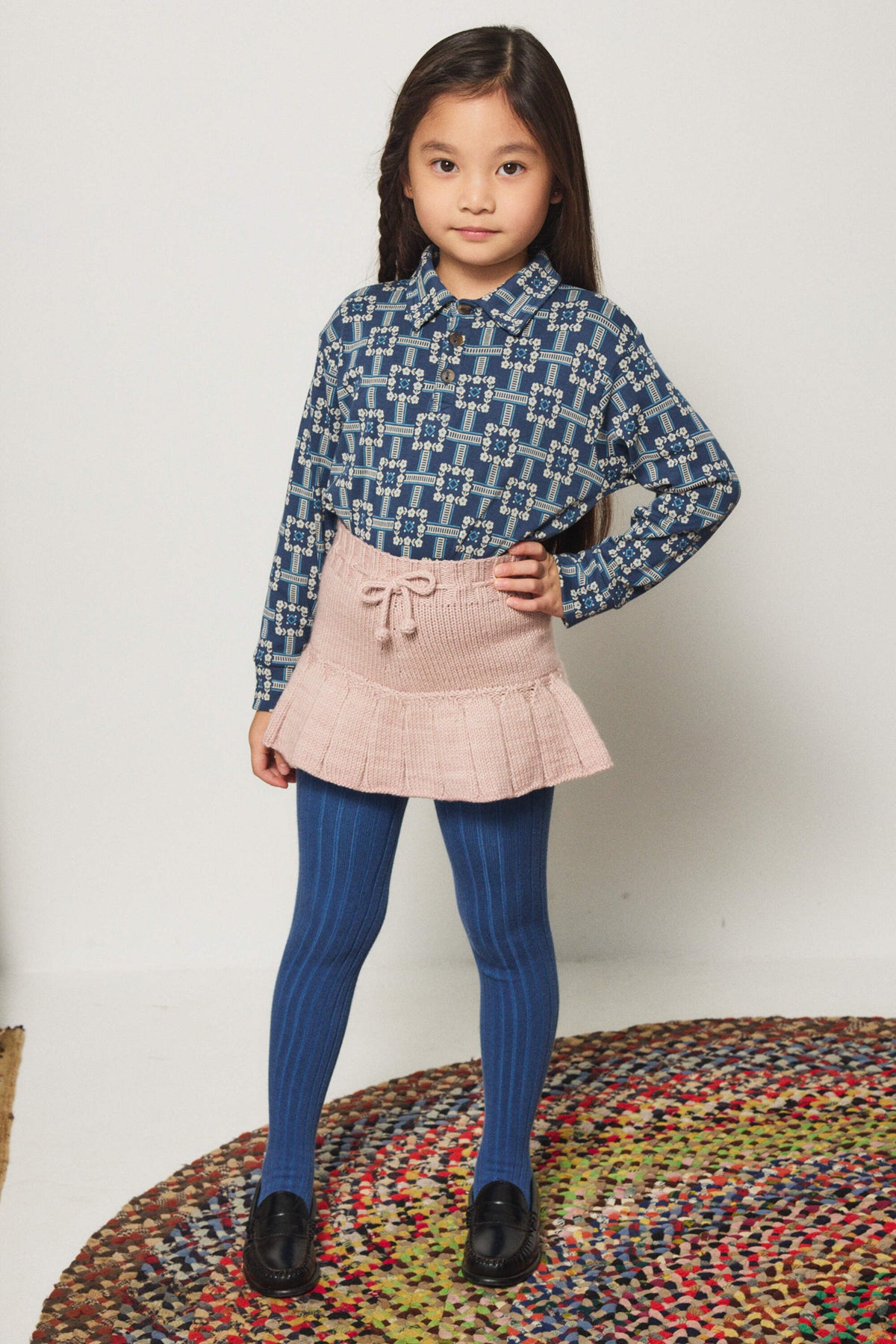 Girls Light Pink Wool Skirt