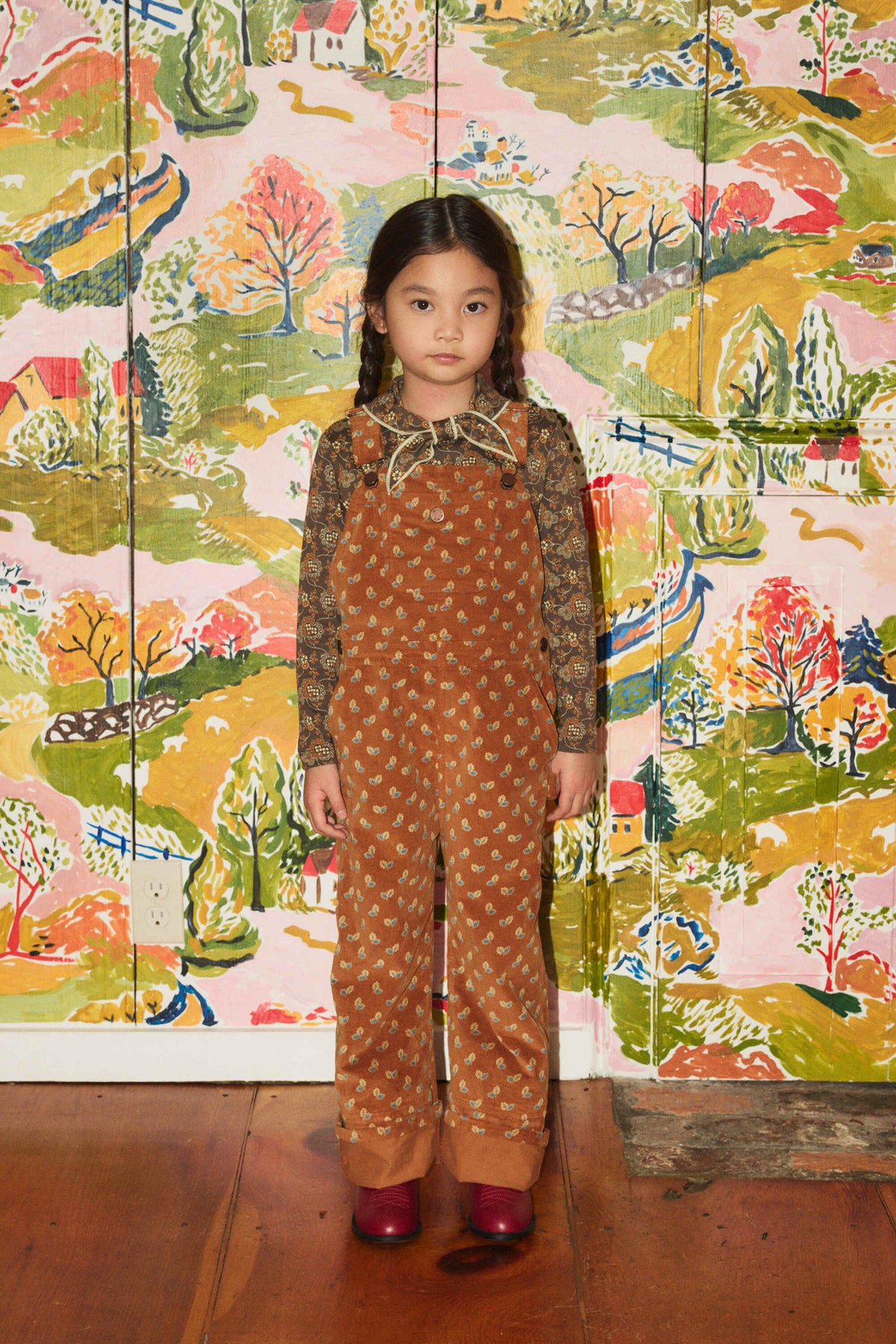 Boys & Girls Brown Printed Cotton T-Shirt