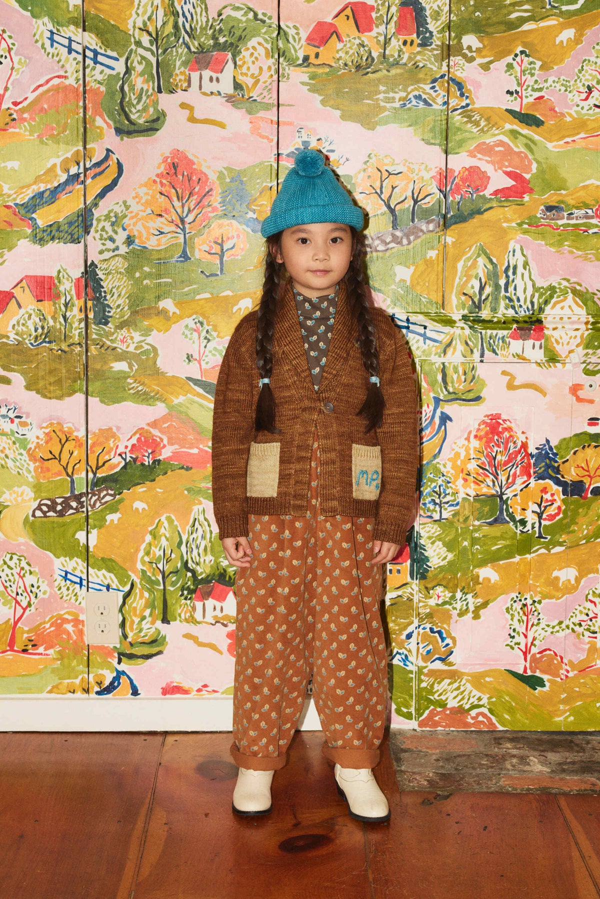 Boys & Girls Brown Wool Cardigan