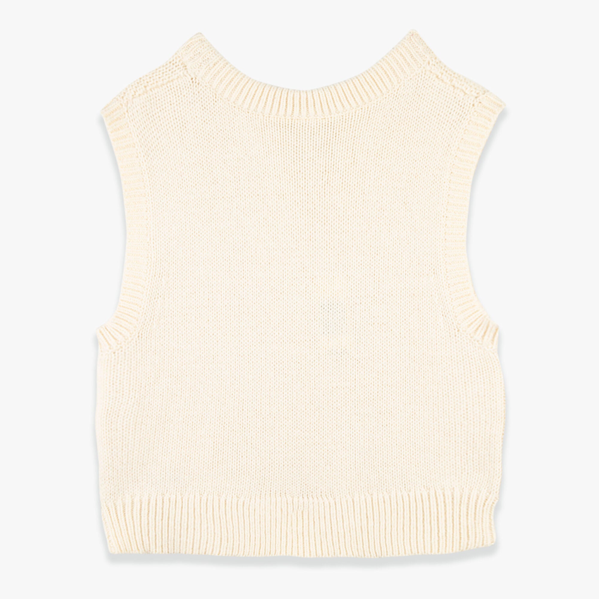 Girls White Knit Vest