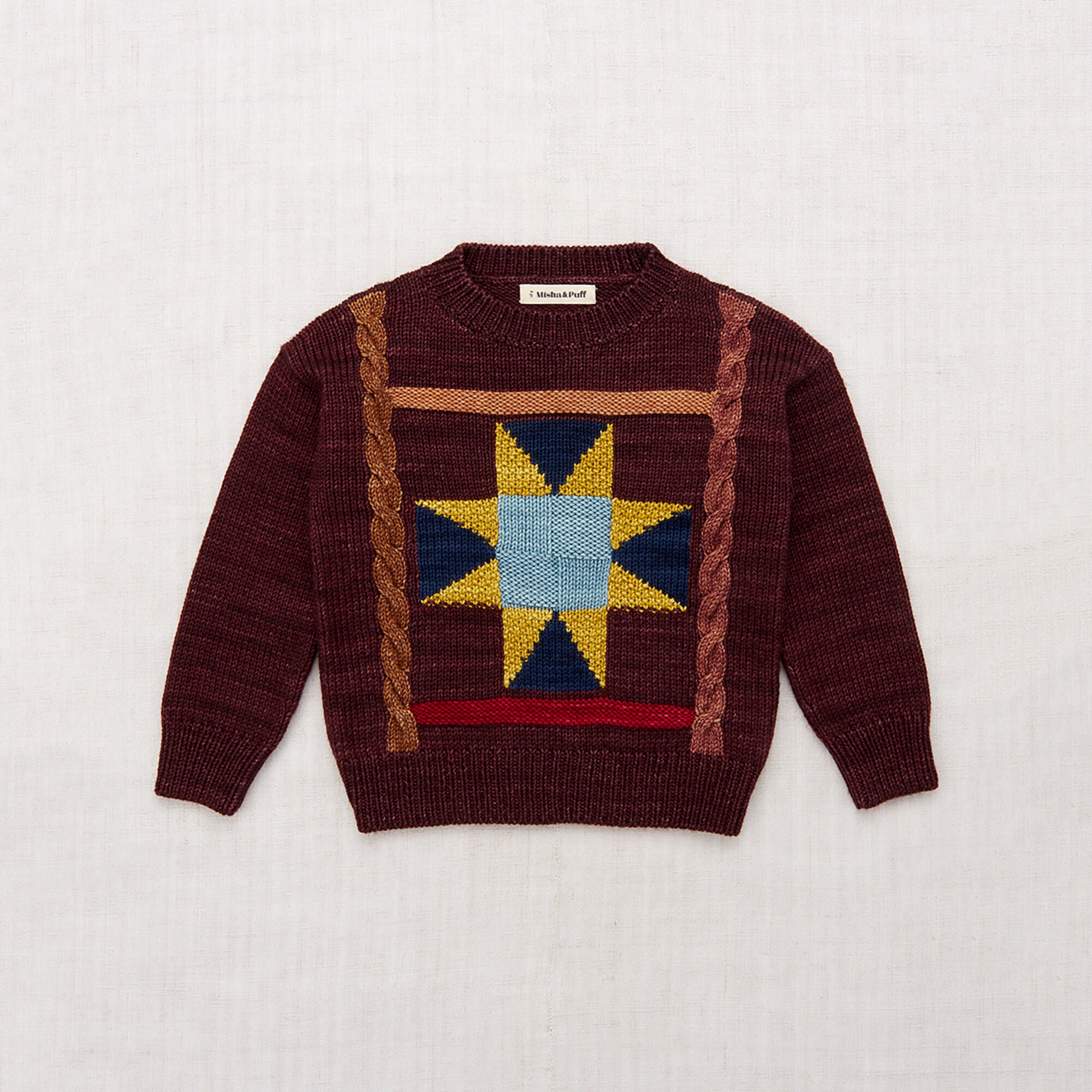 Boys & Girls Fig Jacquard Wool Sweater