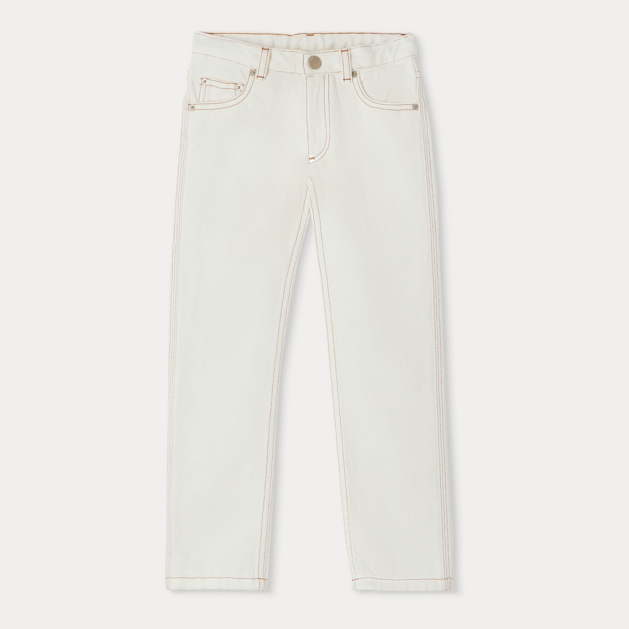 Boys White Cotton Trousers