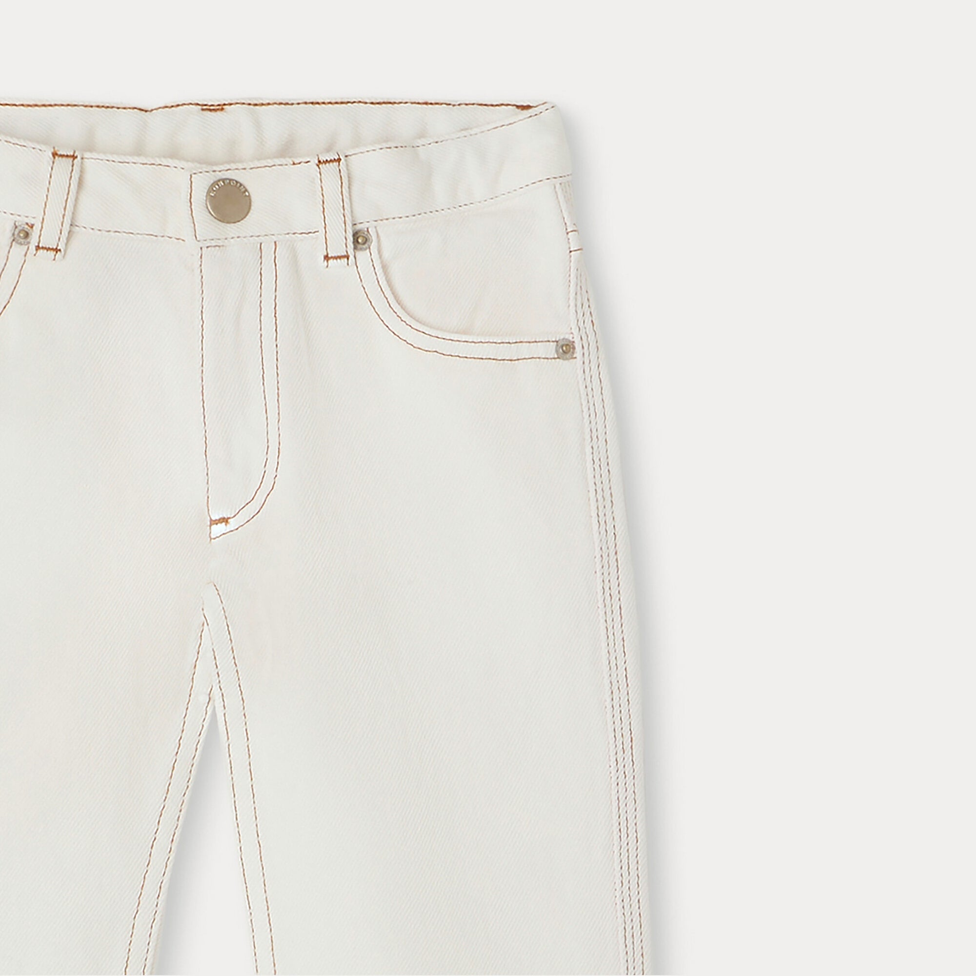 Boys White Cotton Trousers