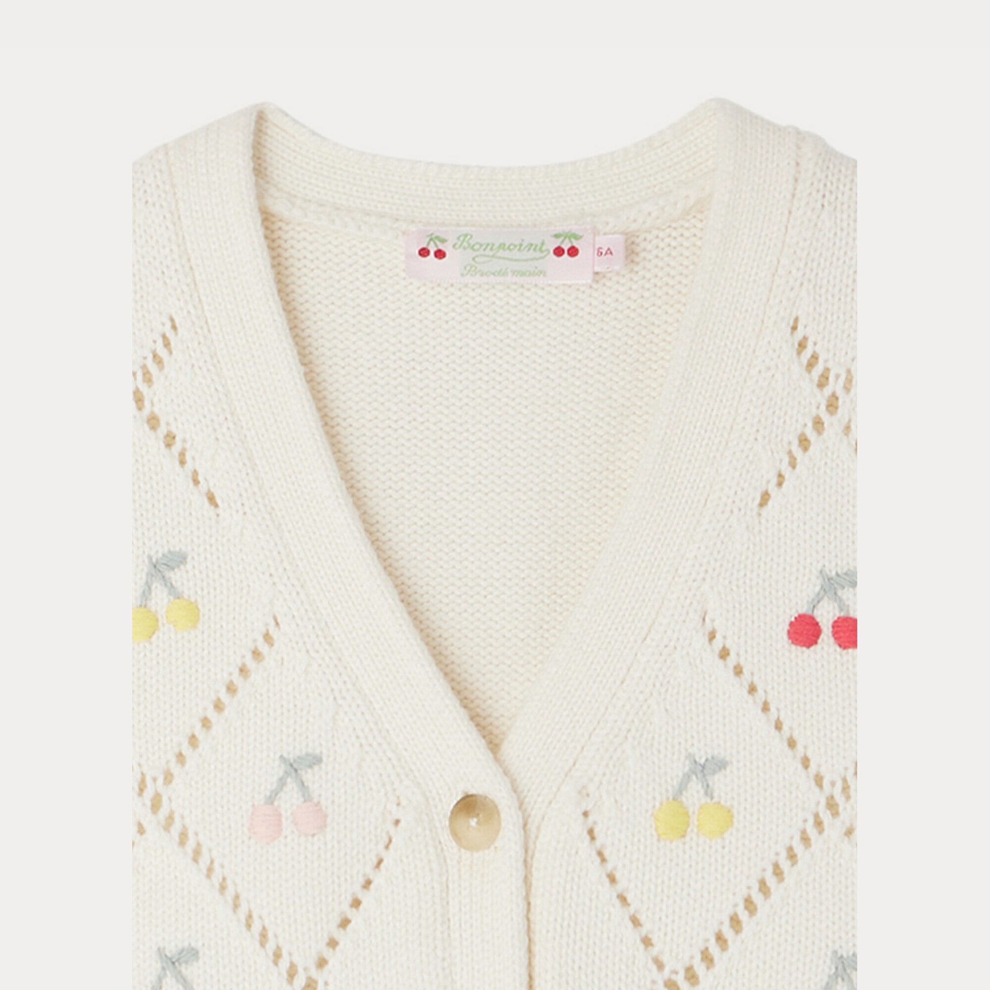 Girls White Embroidered Cotton Gilet