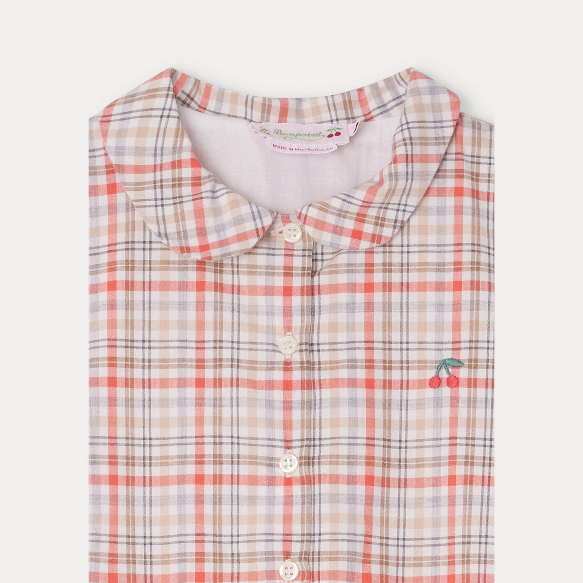 Girls Pink Check Cotton Dress