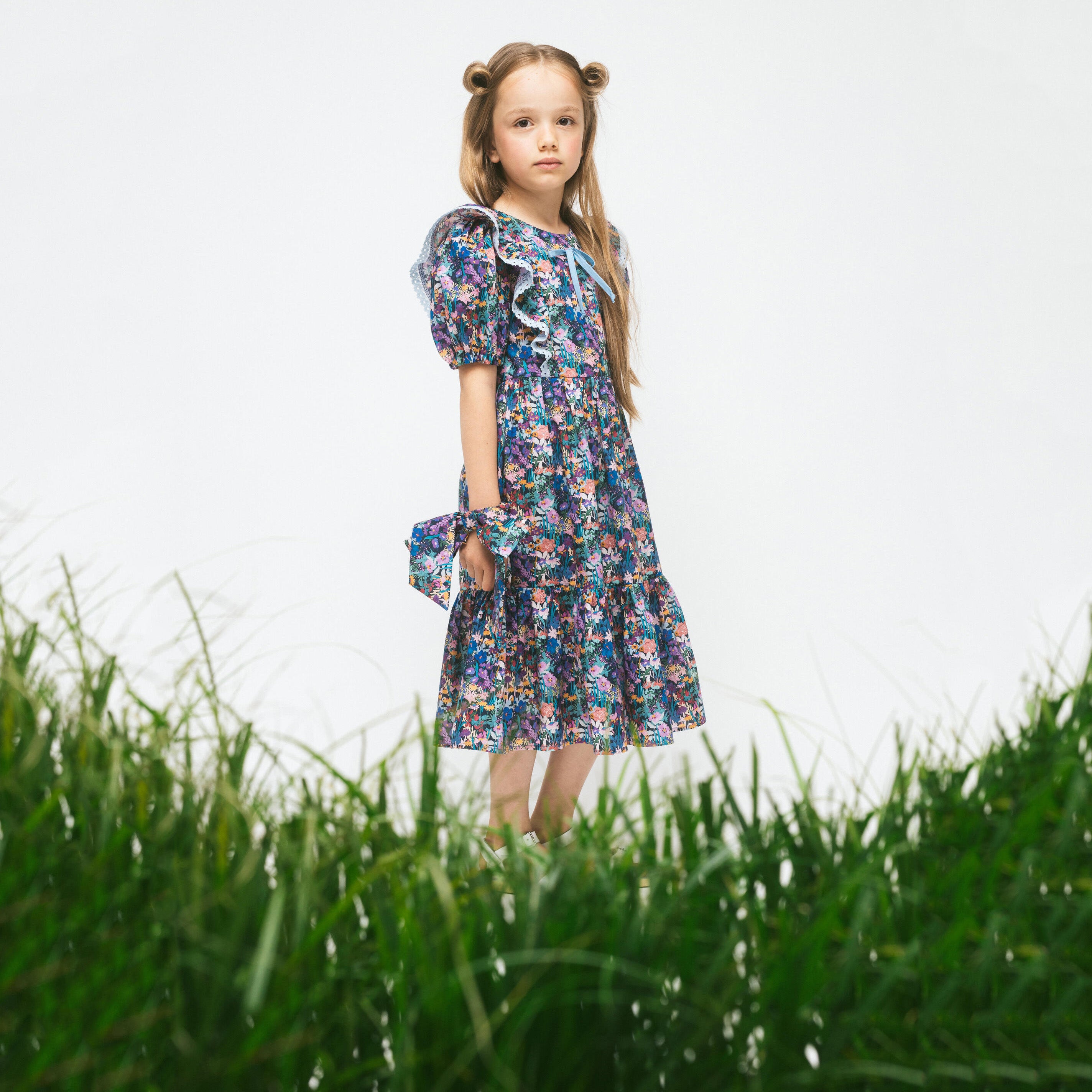 Girls Multicolor Cotton Dress