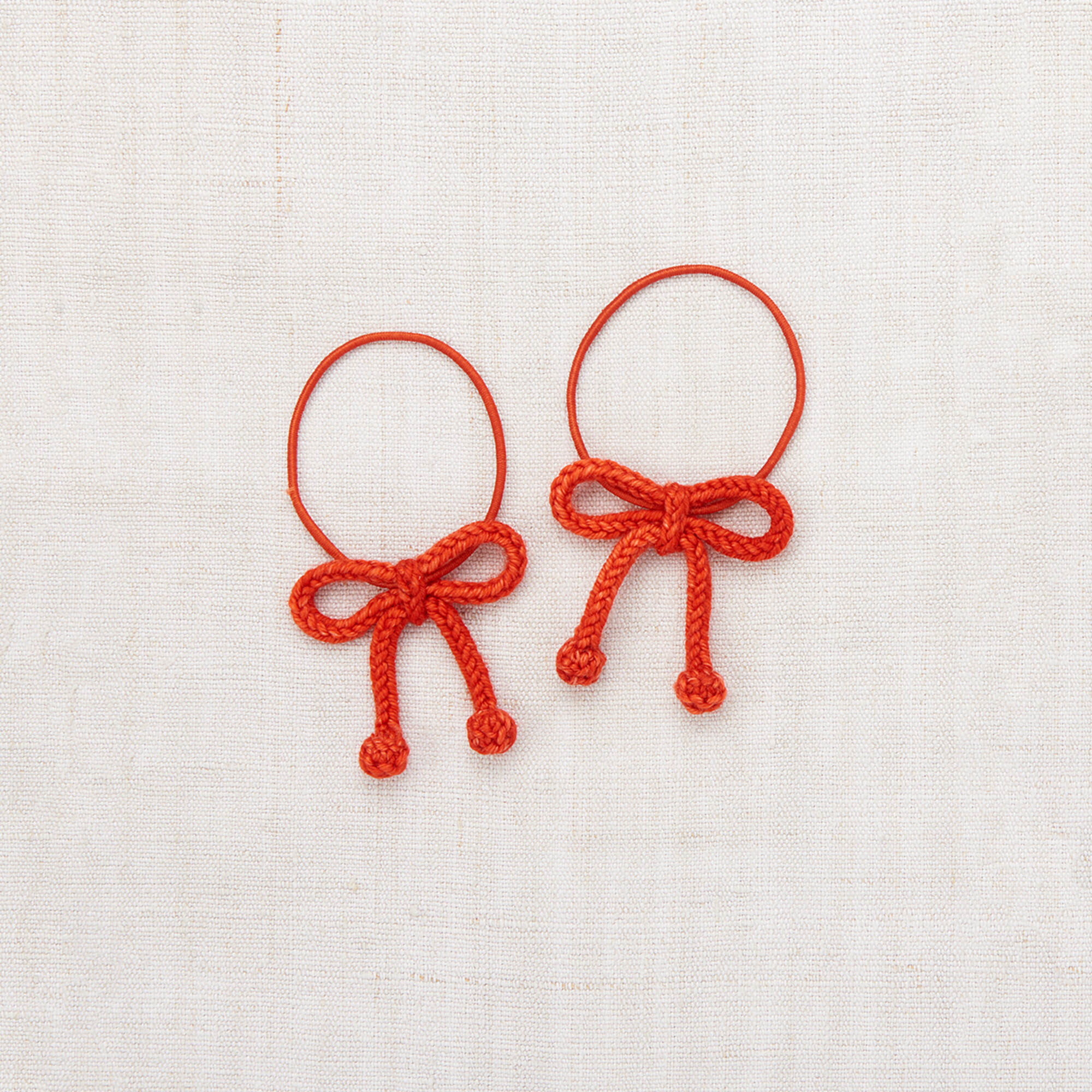 Girls Red Popcorn Bow Hair Ring
