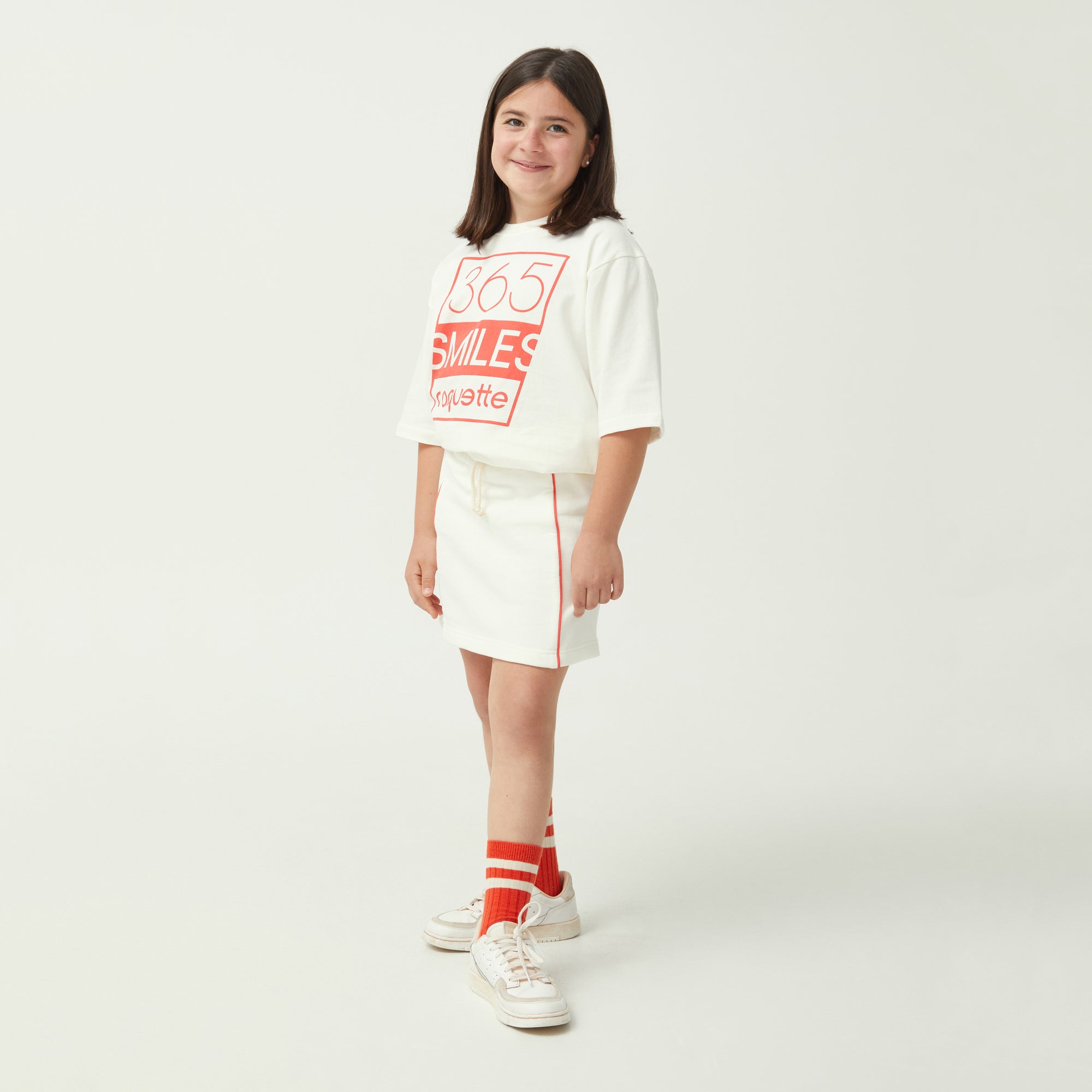 Girls White Cotton Skirt