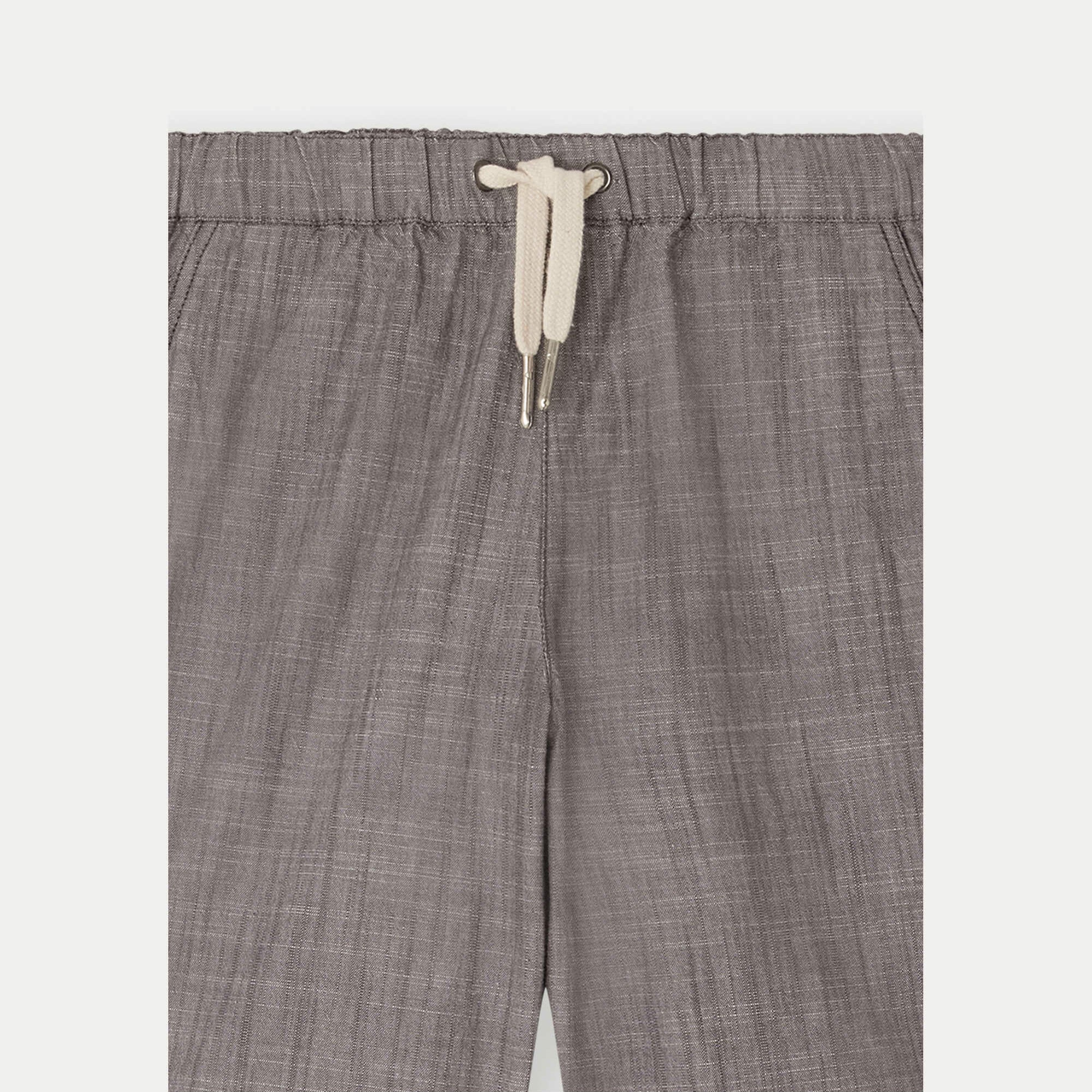 Boys Dark Grey Cotton Shorts