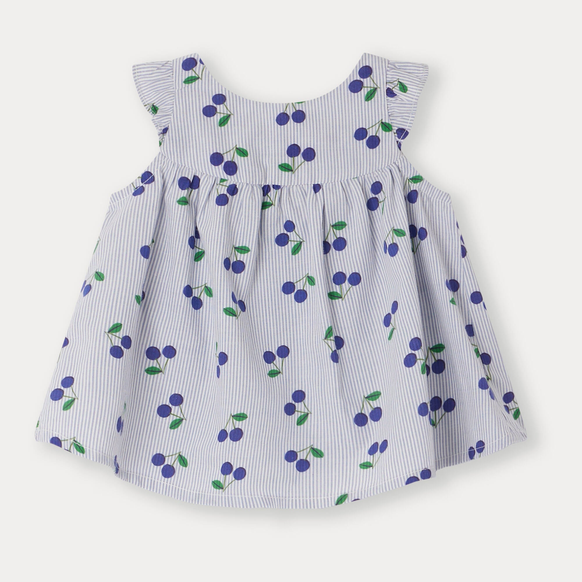 Baby Girls Blue Stripes Cotton Top