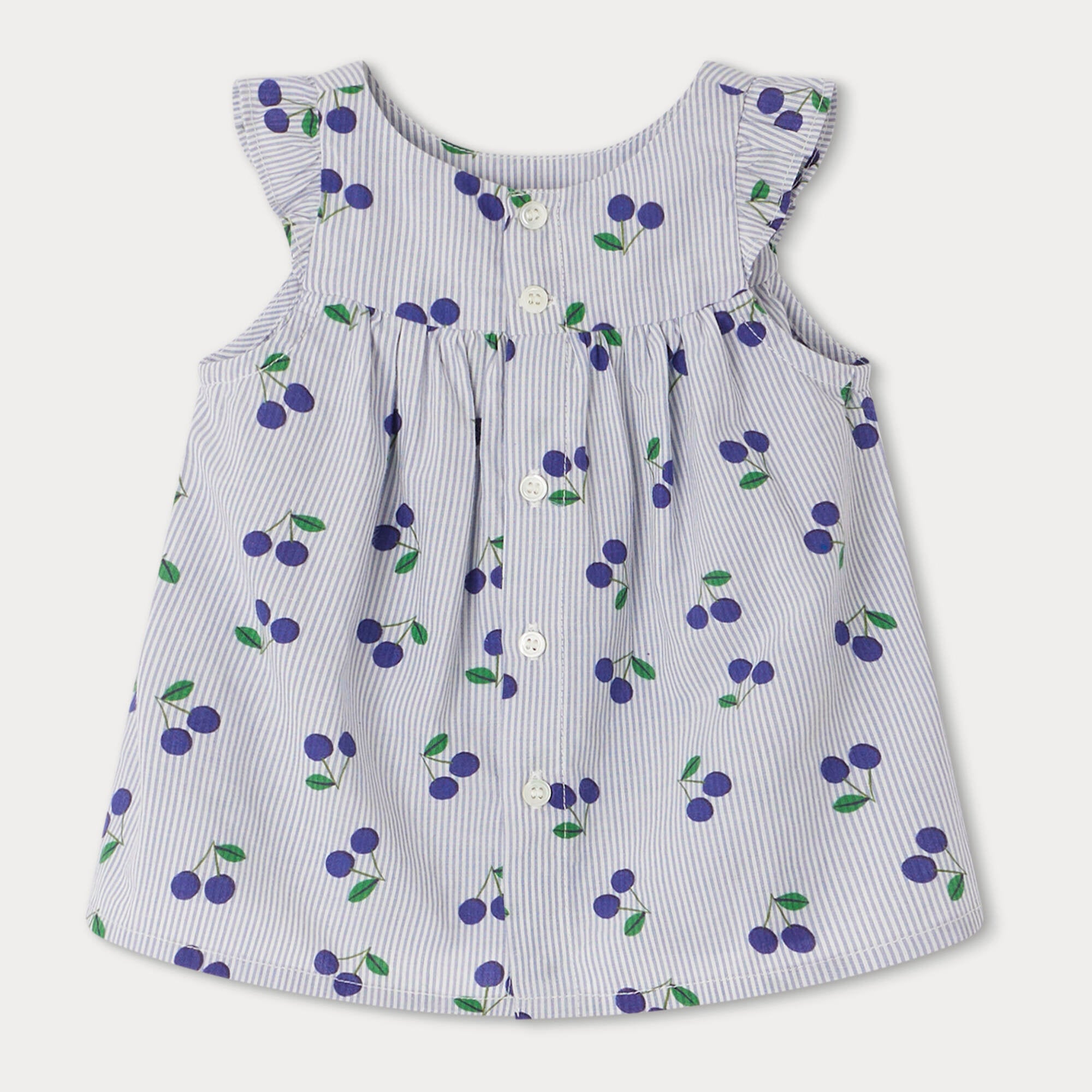 Baby Girls Blue Stripes Cotton Top