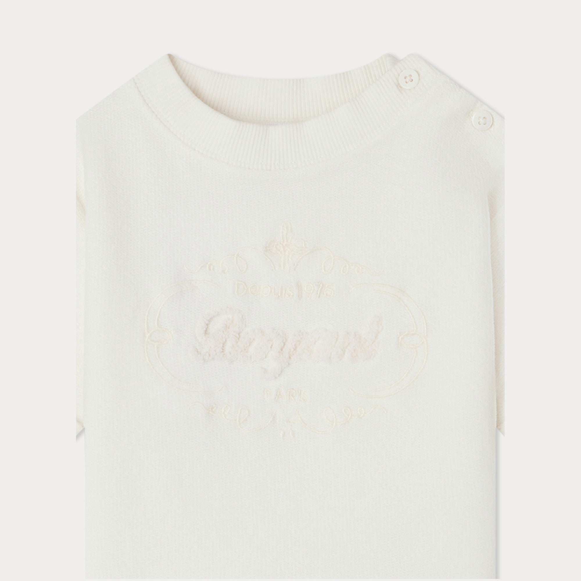Baby Girls White Cotton T-Shirt
