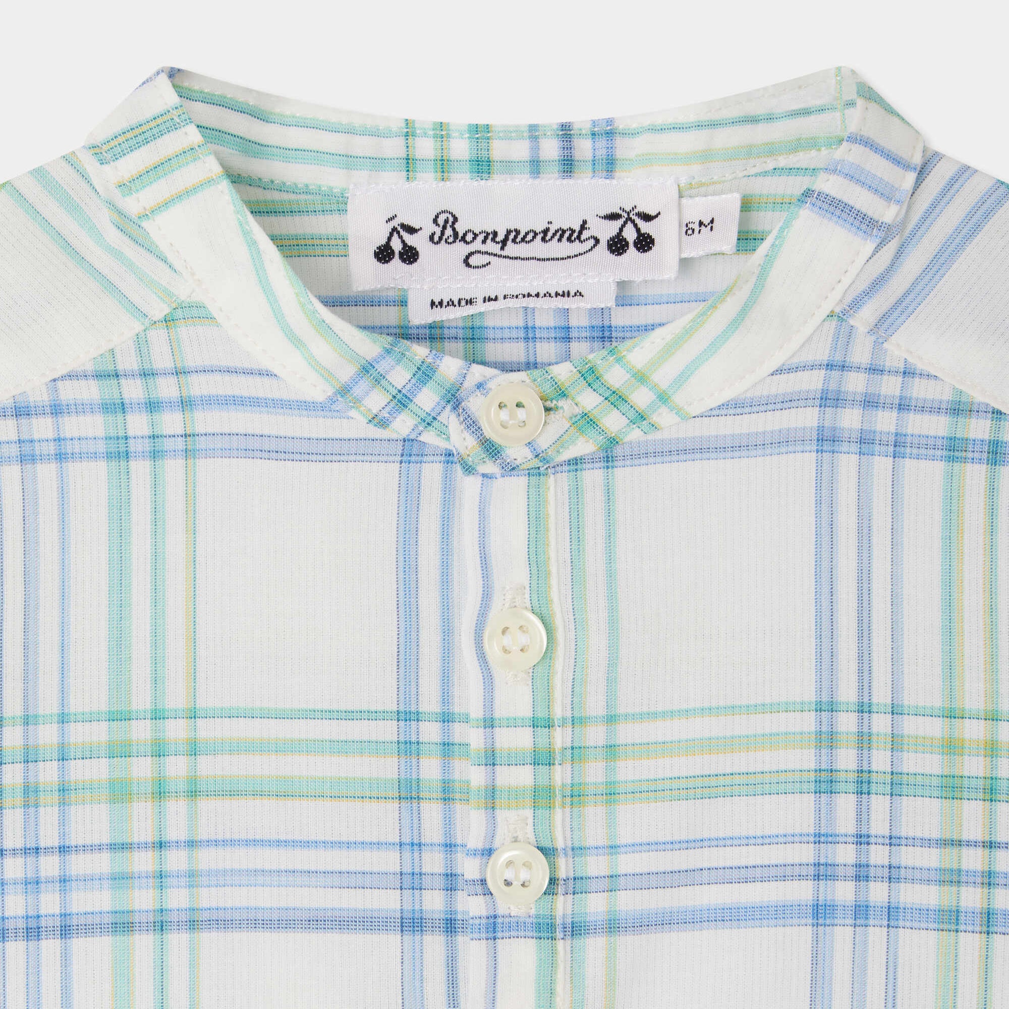 Baby Boys White Check Cotton Shirt