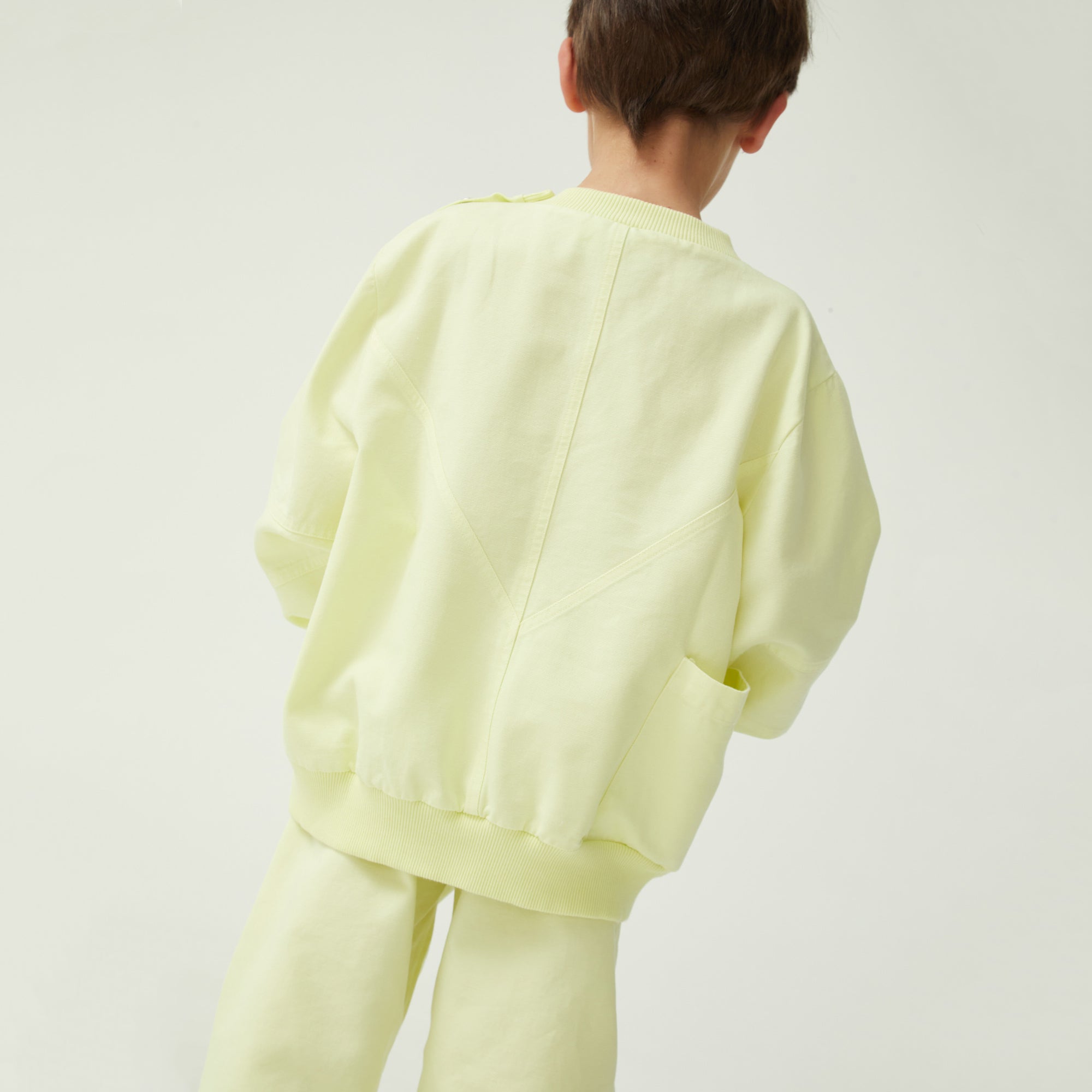 Boys & Girls Fluo Green Cotton Sweatshirt