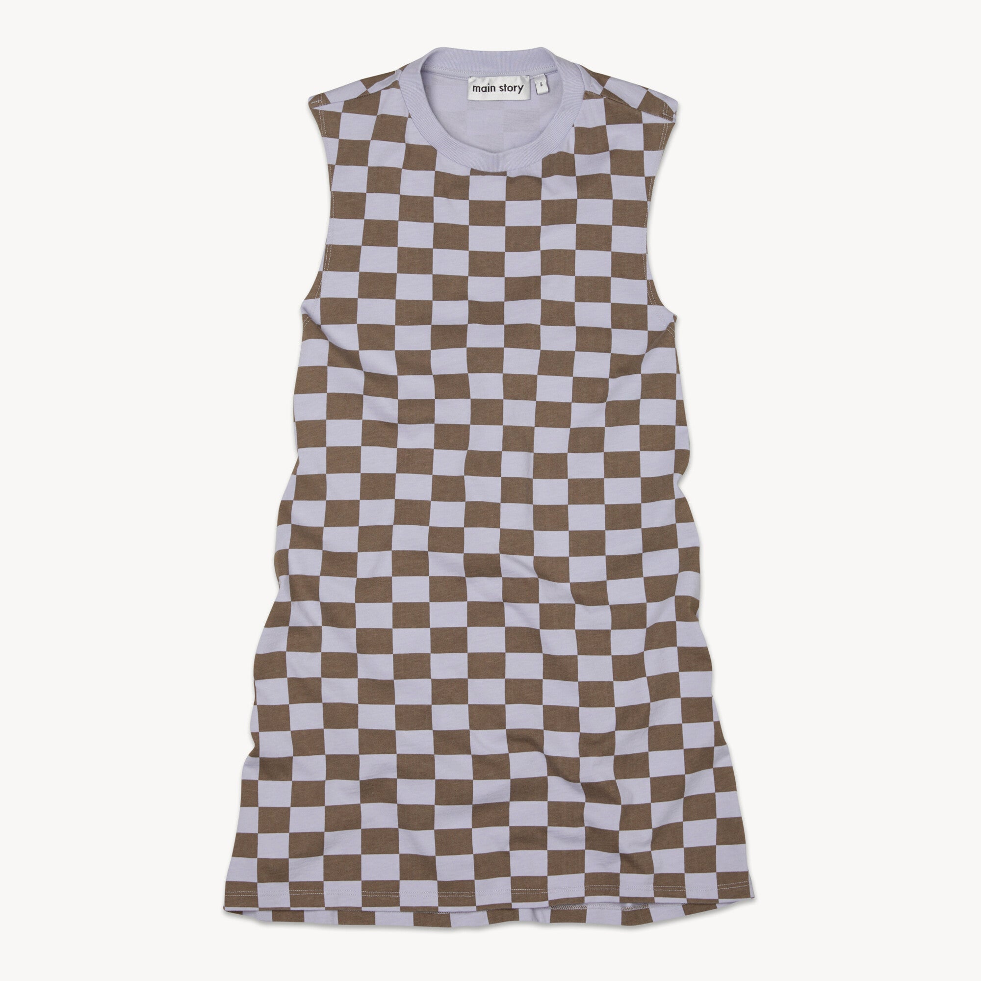 Girls Grey Check Cotton Dress