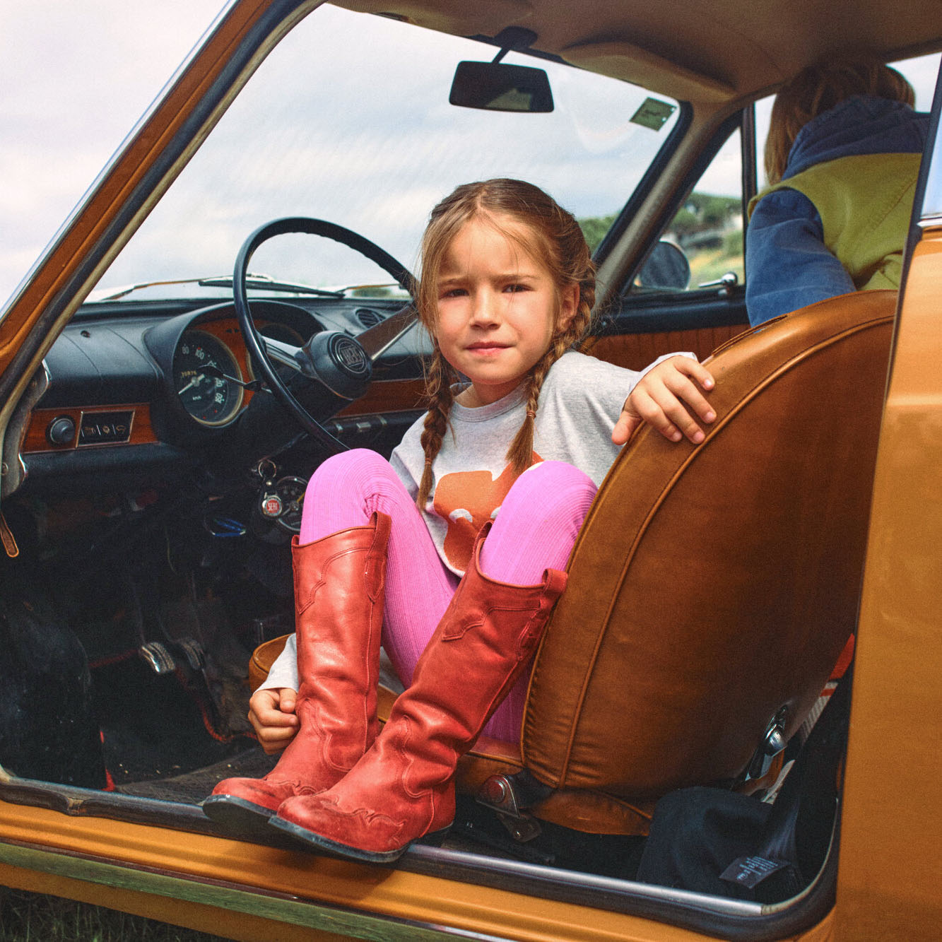 Girls Pink Printed Logo Leggings