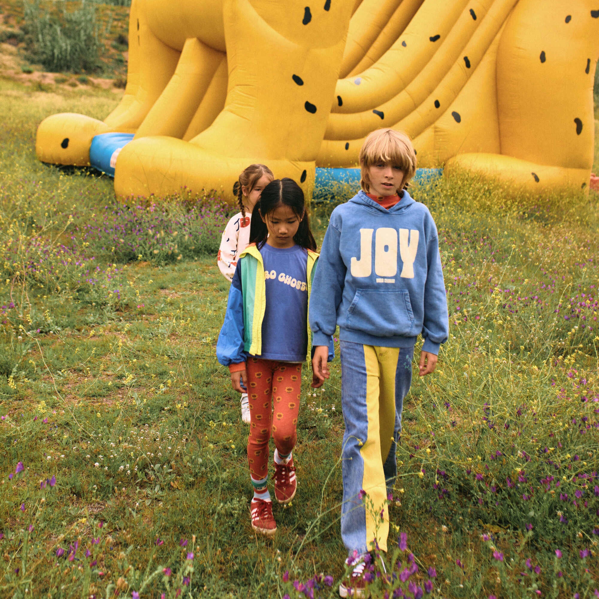 Boys & Girls Colorful Printed Logo Jacket