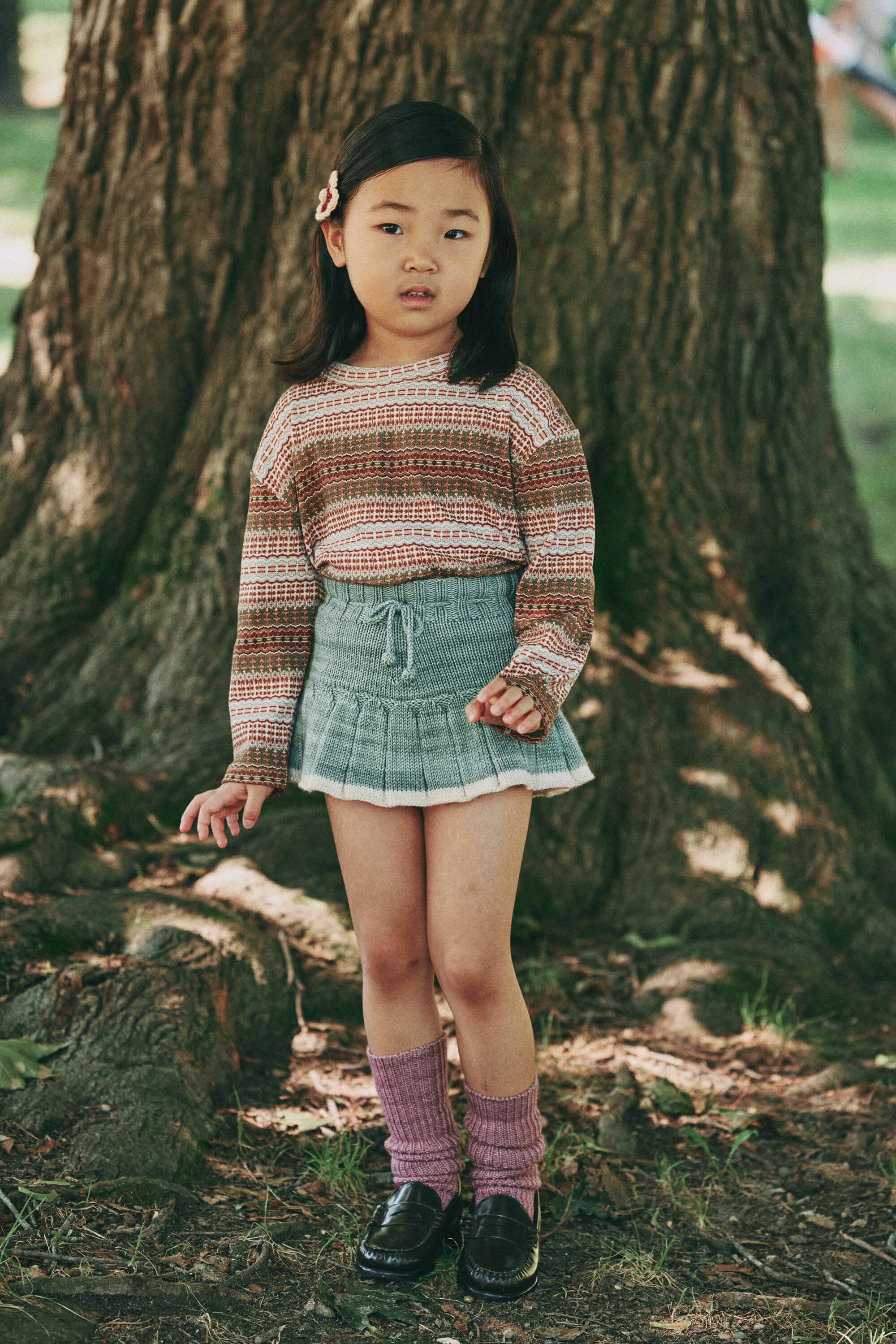 Girls Mint Green Wool Skirt
