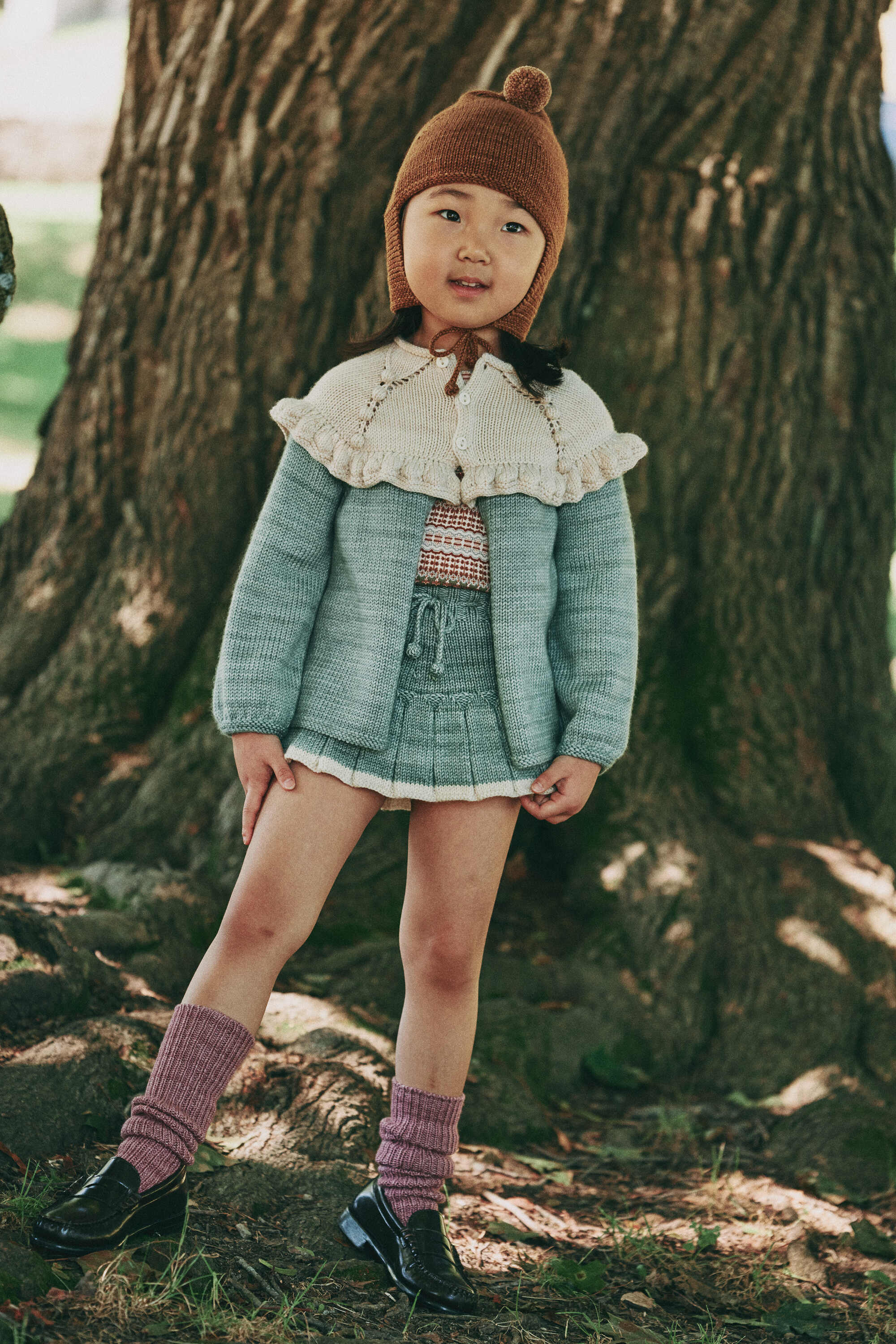 Girls Mint Green Wool Skirt