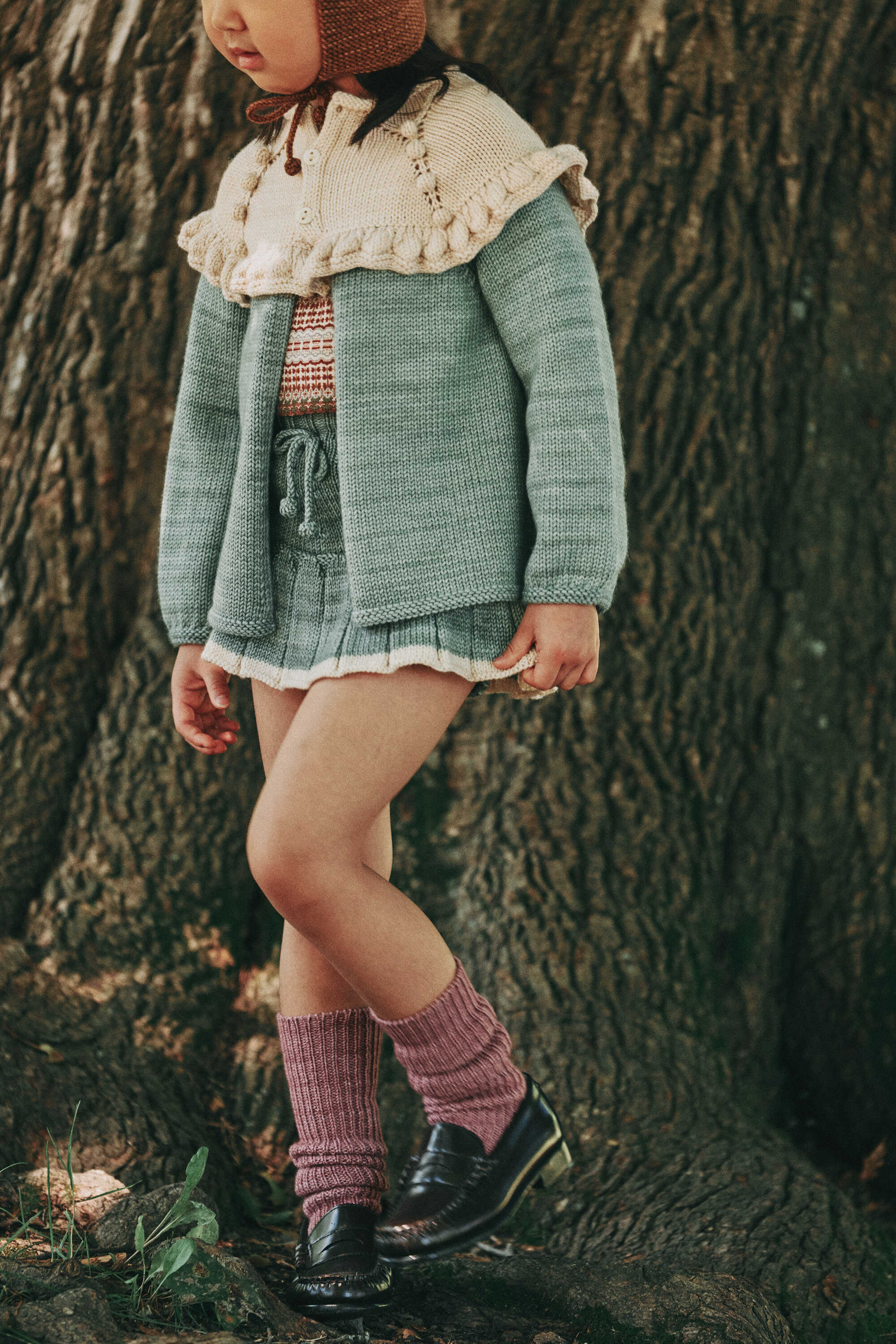 Girls Mint Green Wool Cardigan