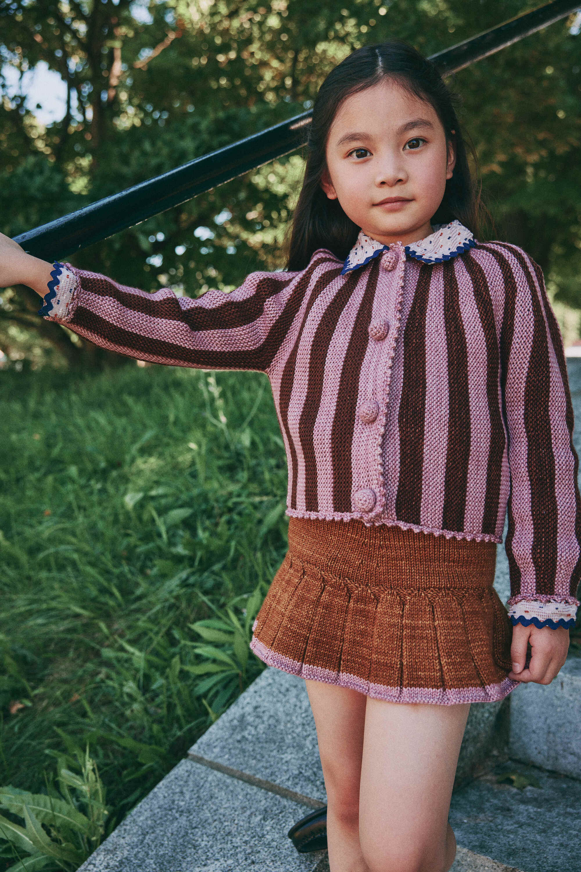 Girls Brown Wool Skirt