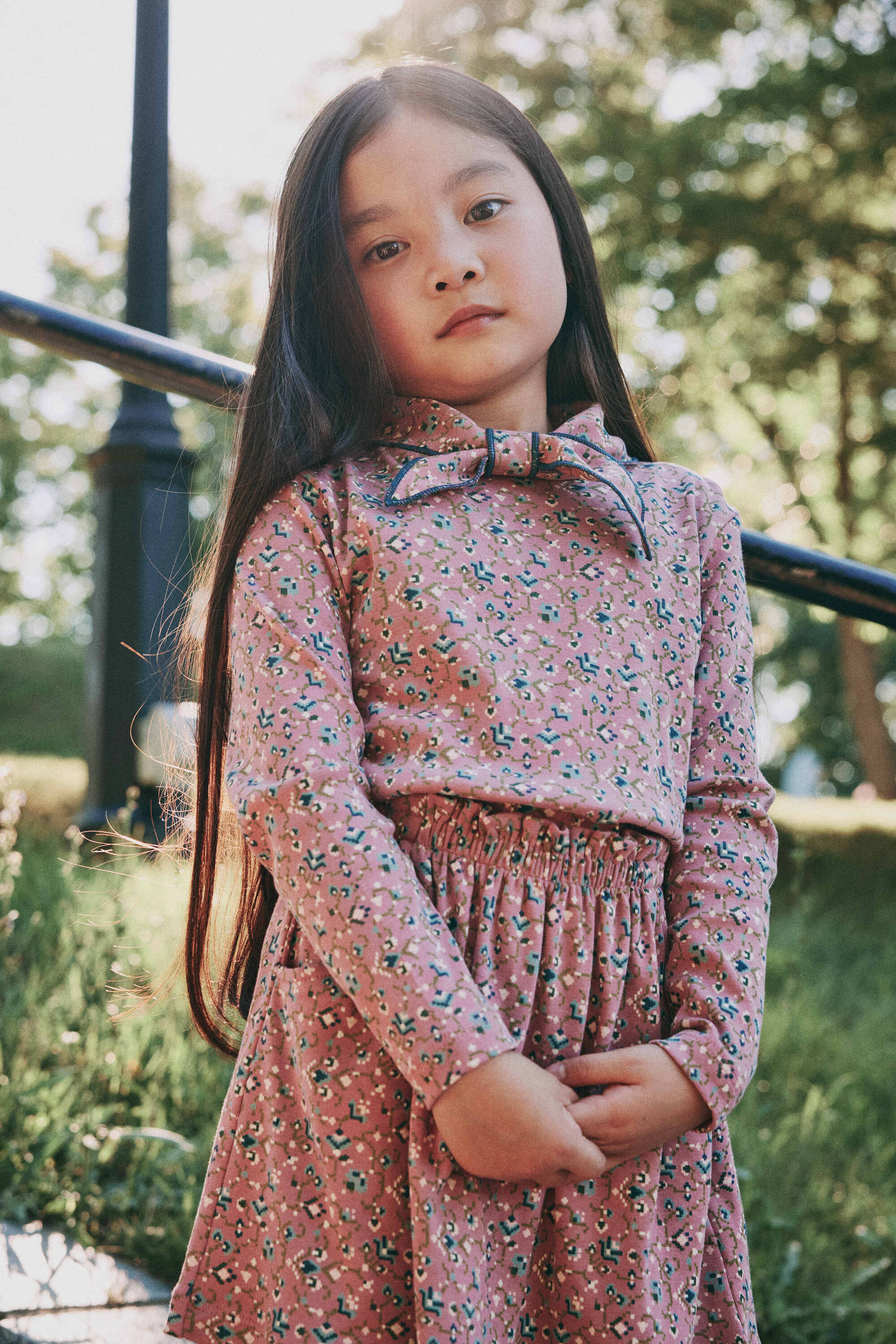 Girls Pink Pattern Cotton Top