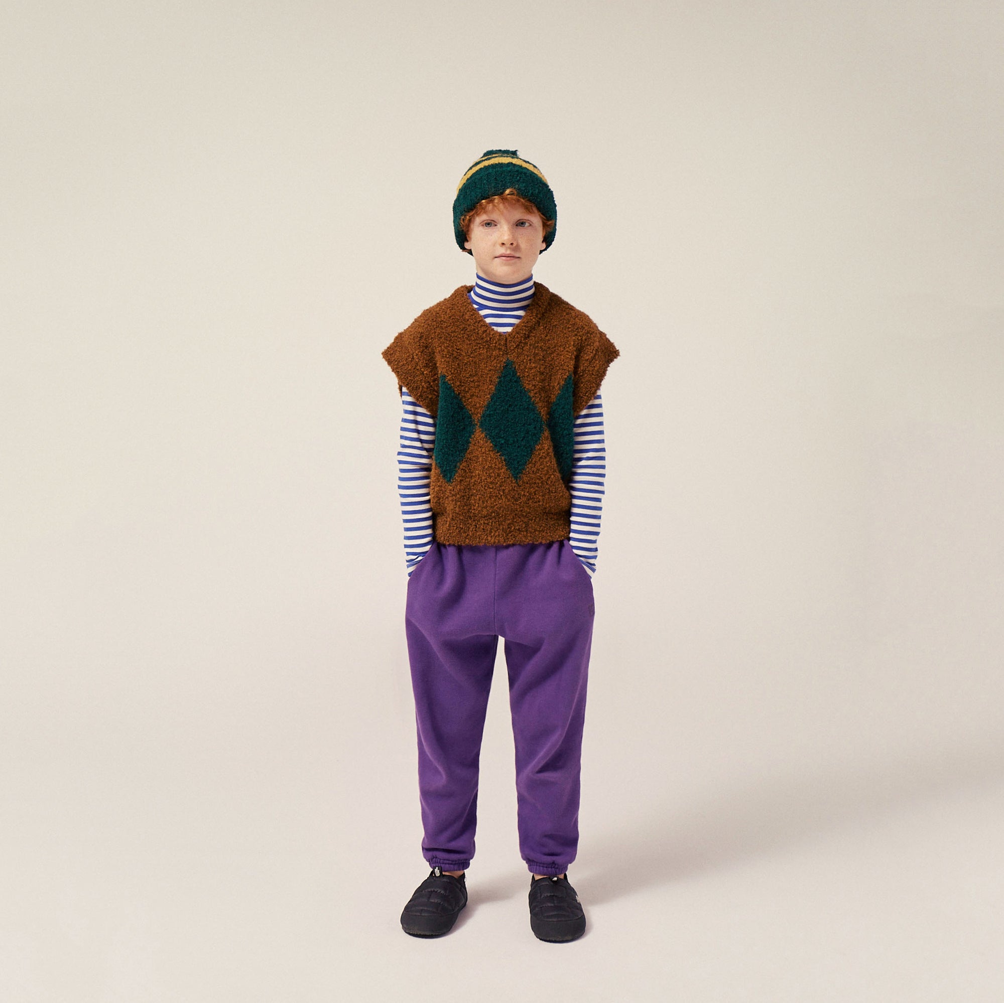 Boys & Girls Purple Cotton Trousers