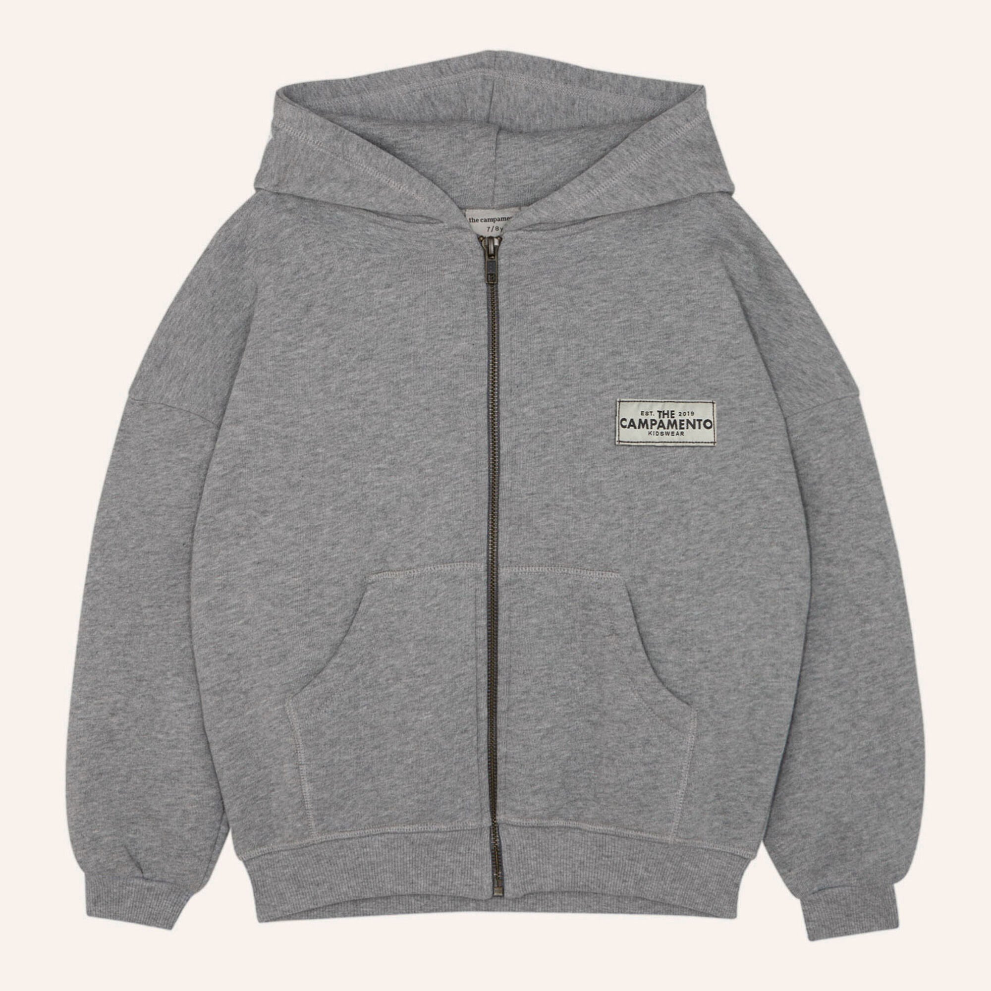 Boys & Girls Grey Cotton Zip-Up Top