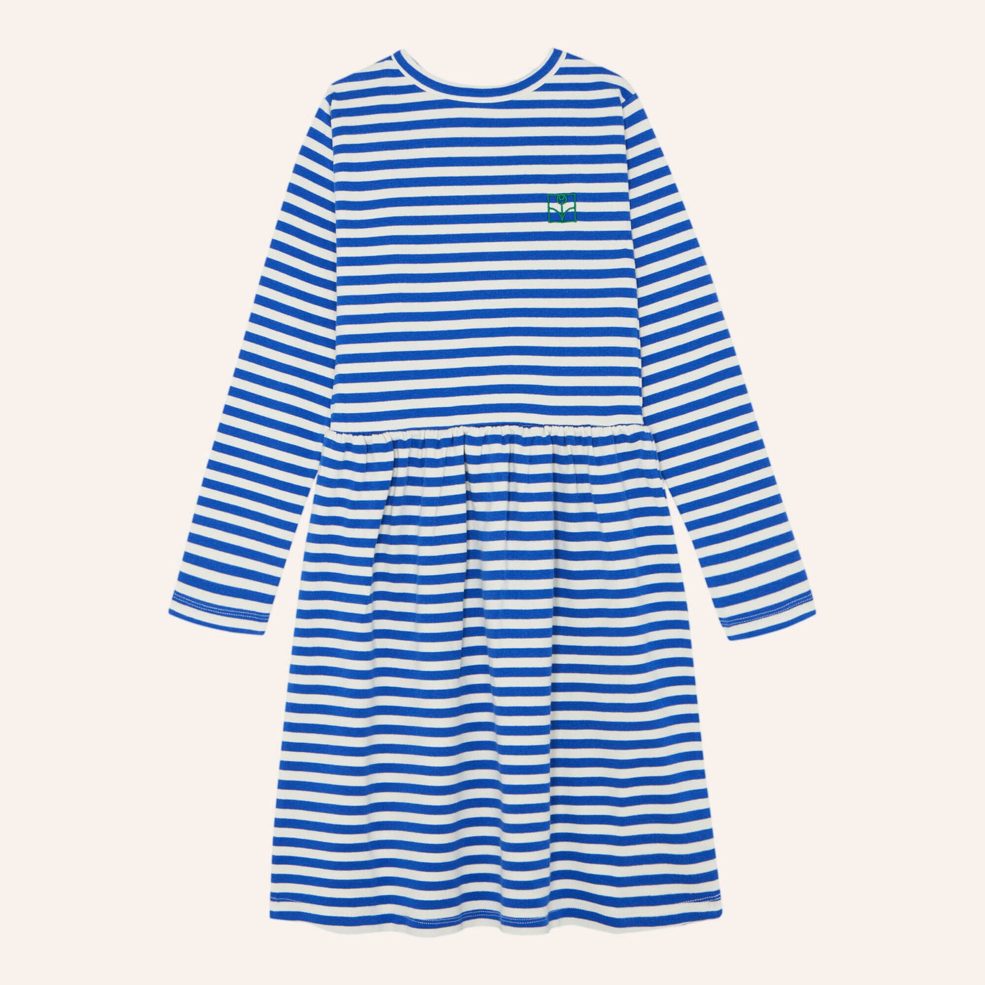 Girls Blue Stripes Cotton Dress