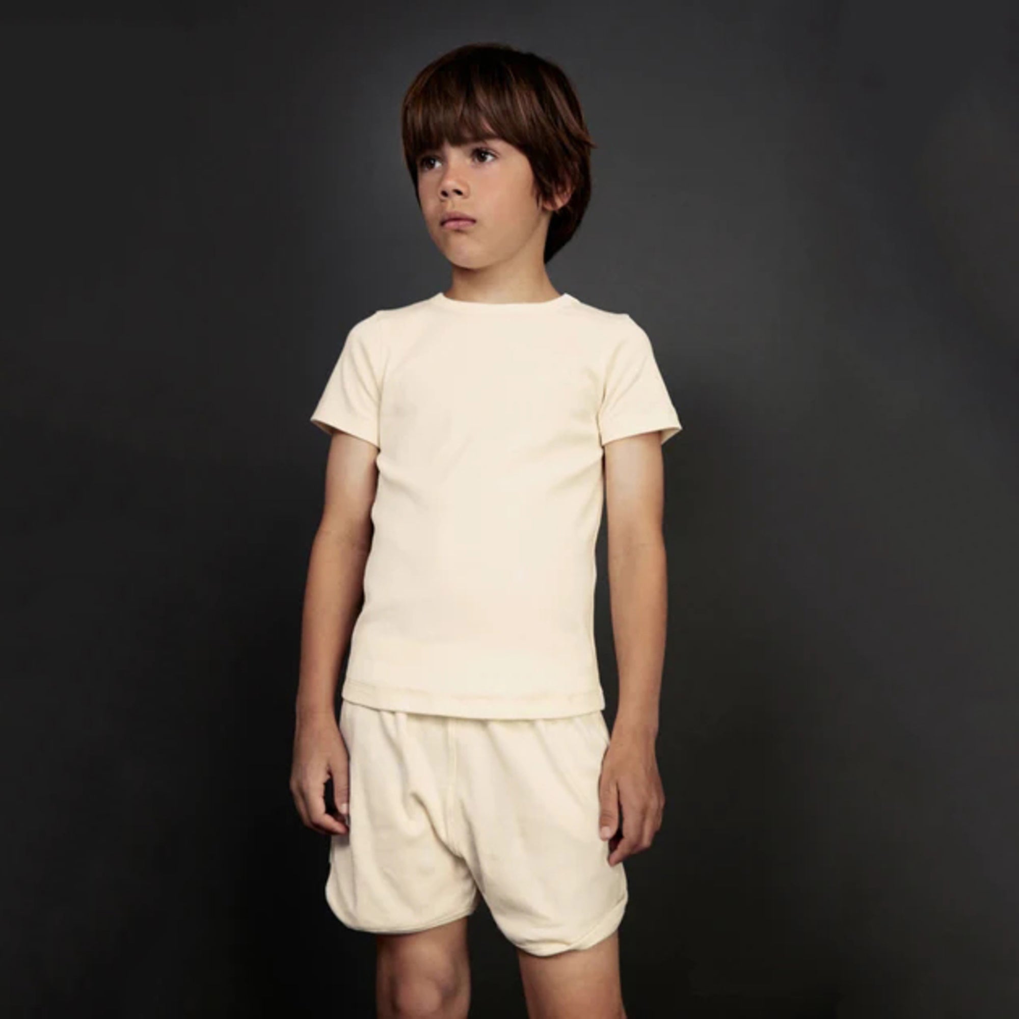 Boys & Girls White Cotton Shorts