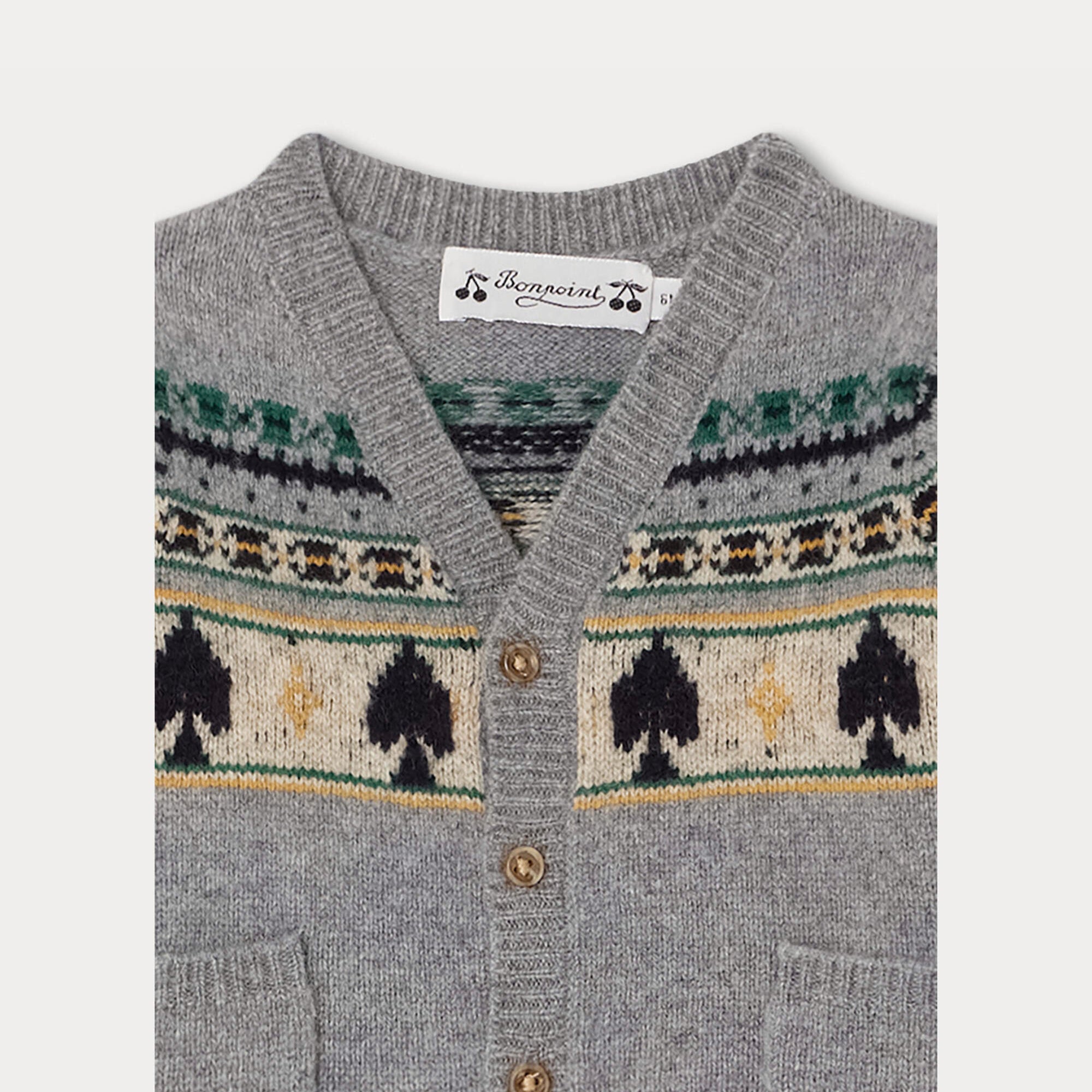 Baby Boys Grey Wool Cardigan