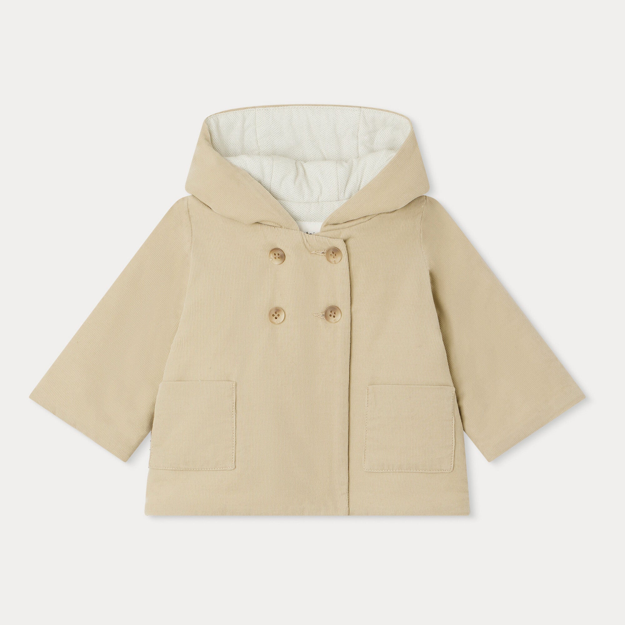 Baby Boys & Girls Beige Corduroy Padded Jacket