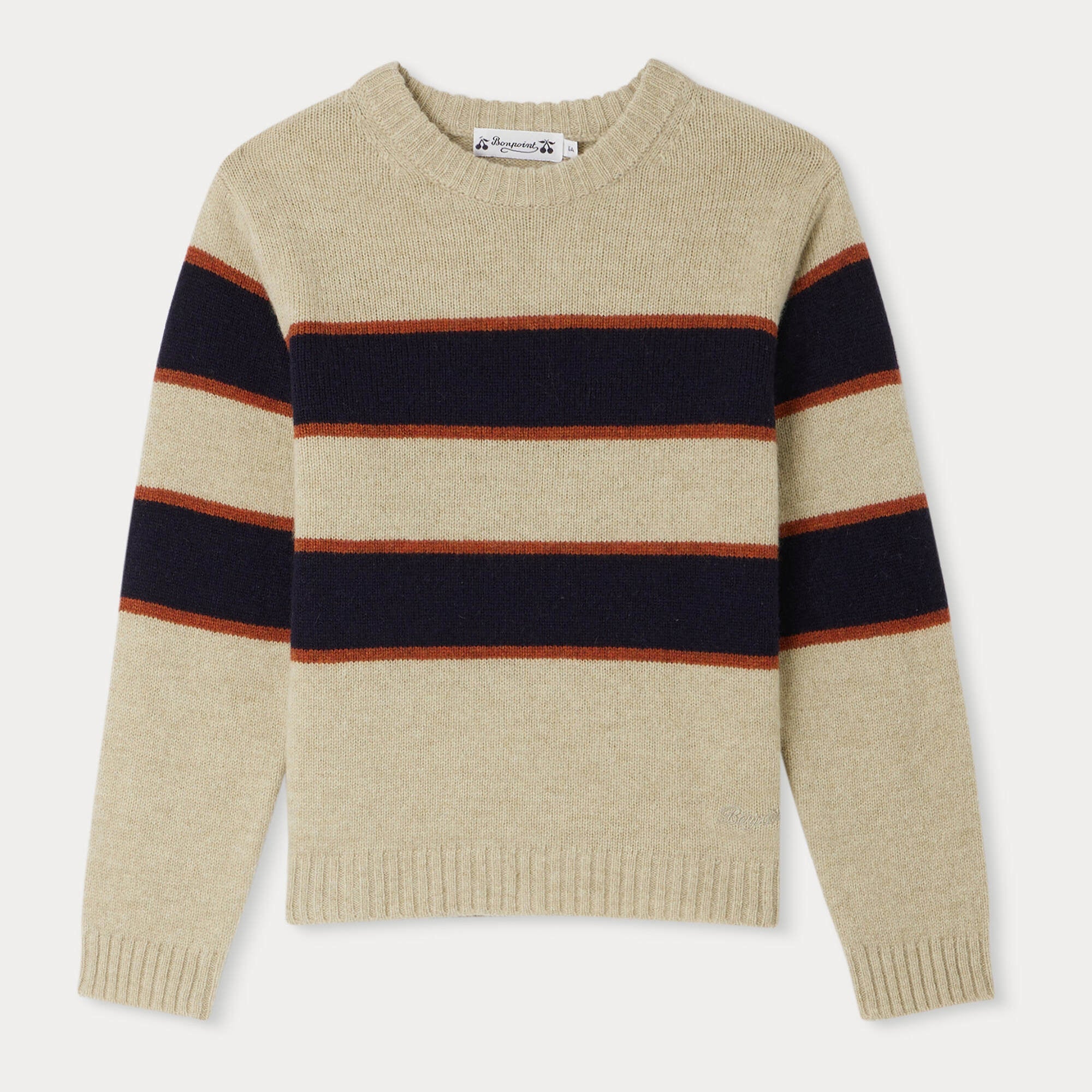 Boys Beige Wool Sweater