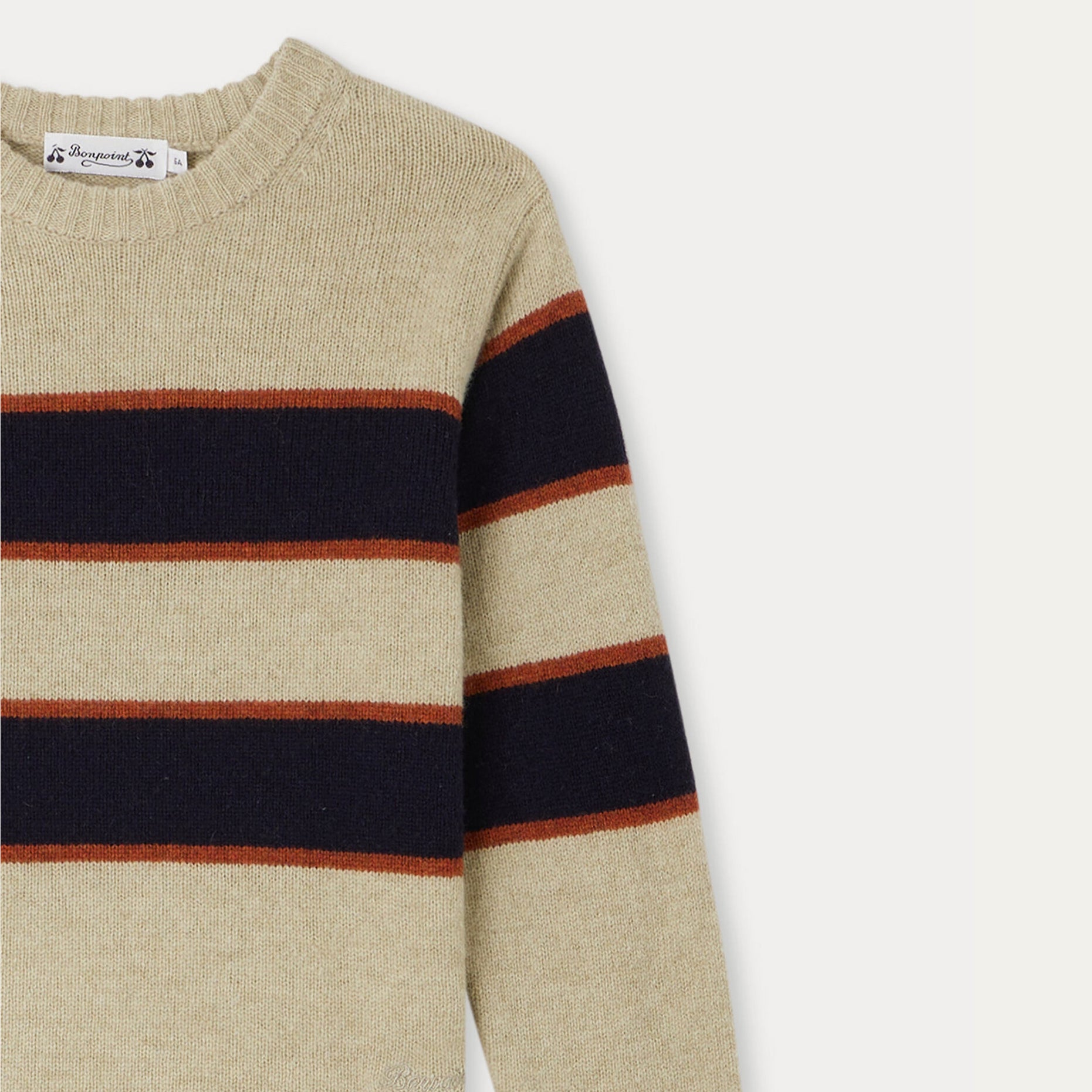 Boys Beige Wool Sweater