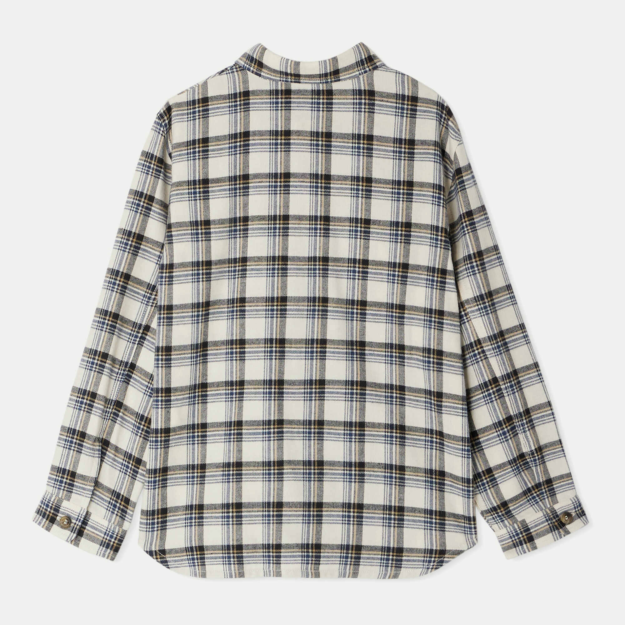 Boys Beige Check Cotton Shirt