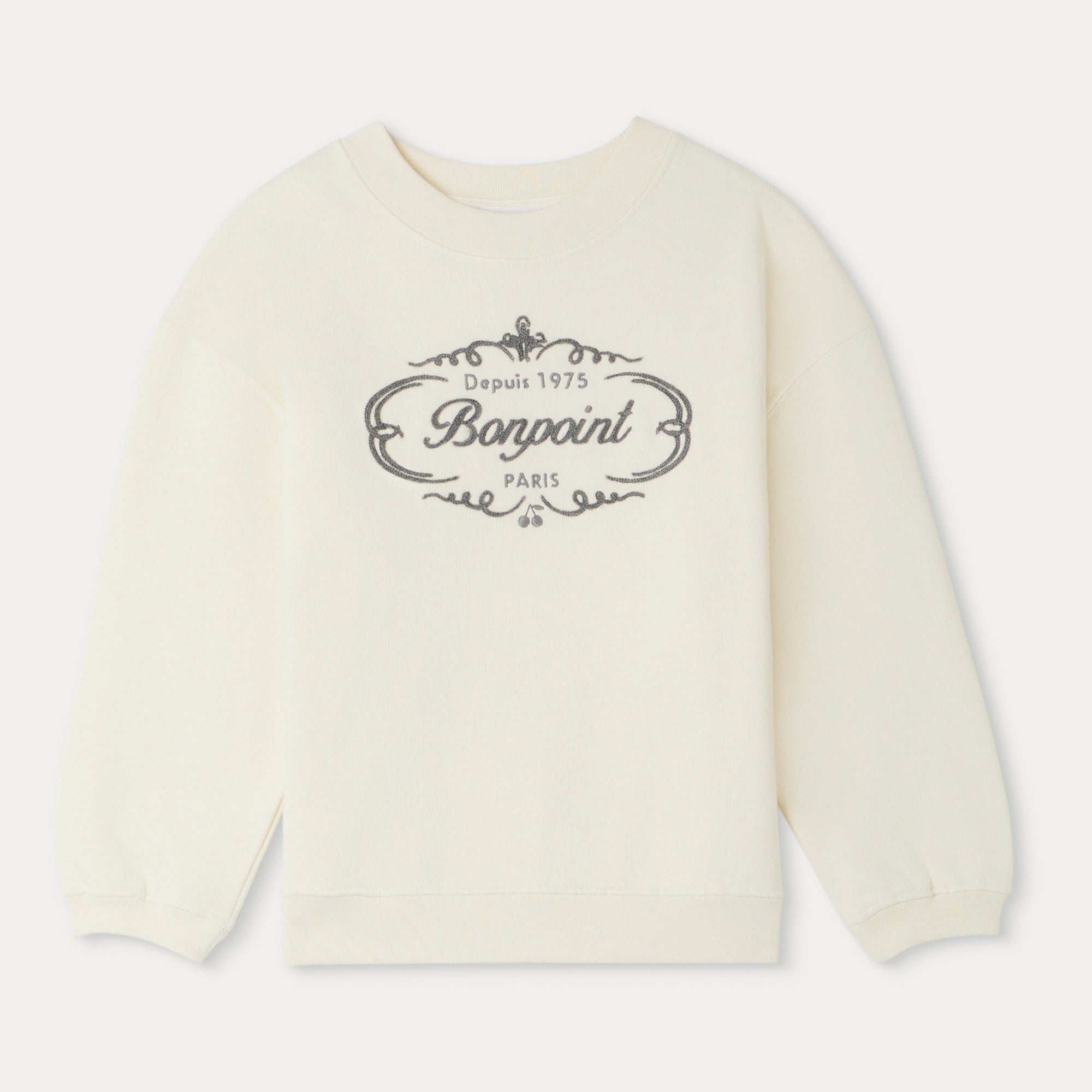 Boys Ivory Logo Cotton Sweatshirt