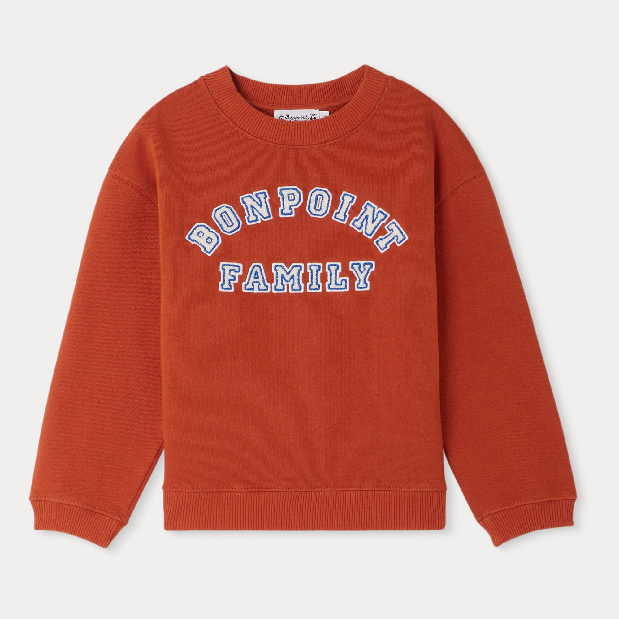 Boys Orange Red Logo Cotton Sweatshirt