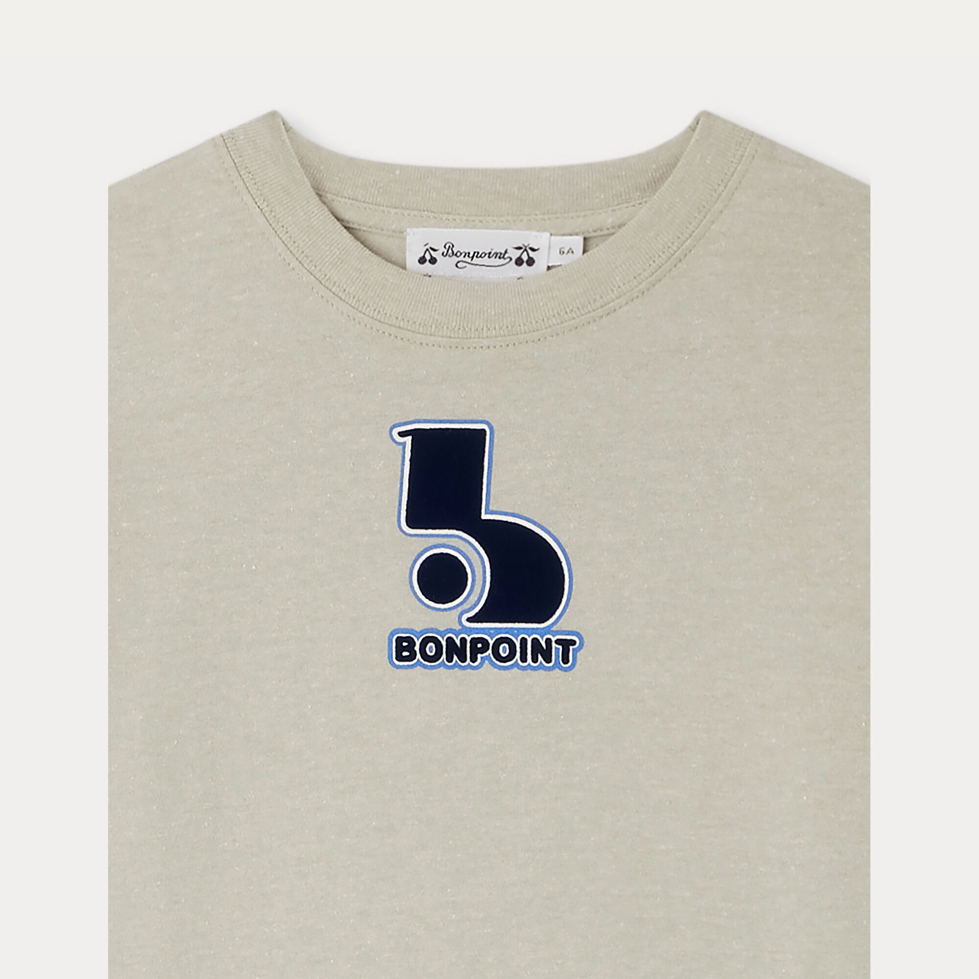 Boys Beige Logo Cotton T-Shirt