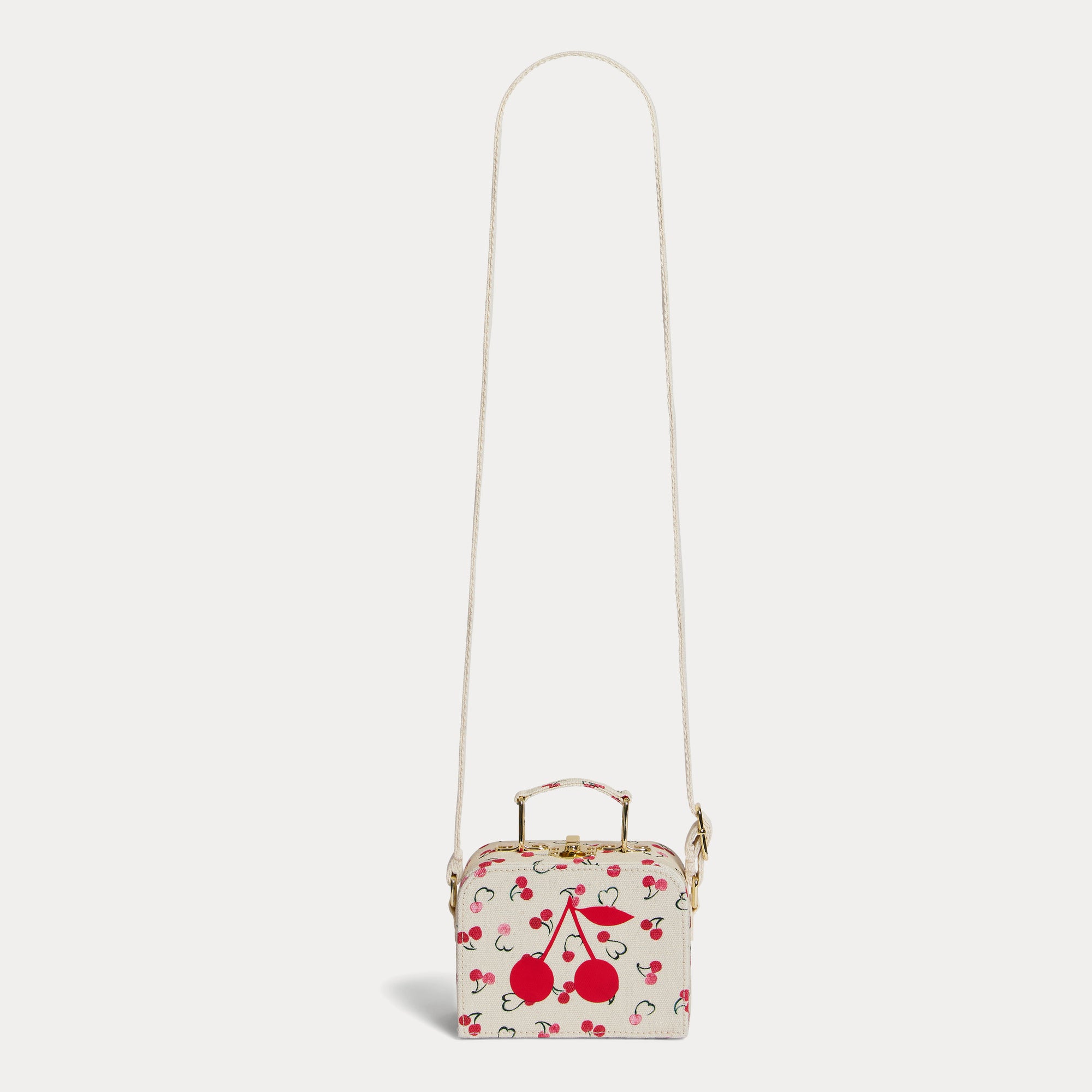 Girls White Cherry Shoulder Bag(30x38x5.5cm)