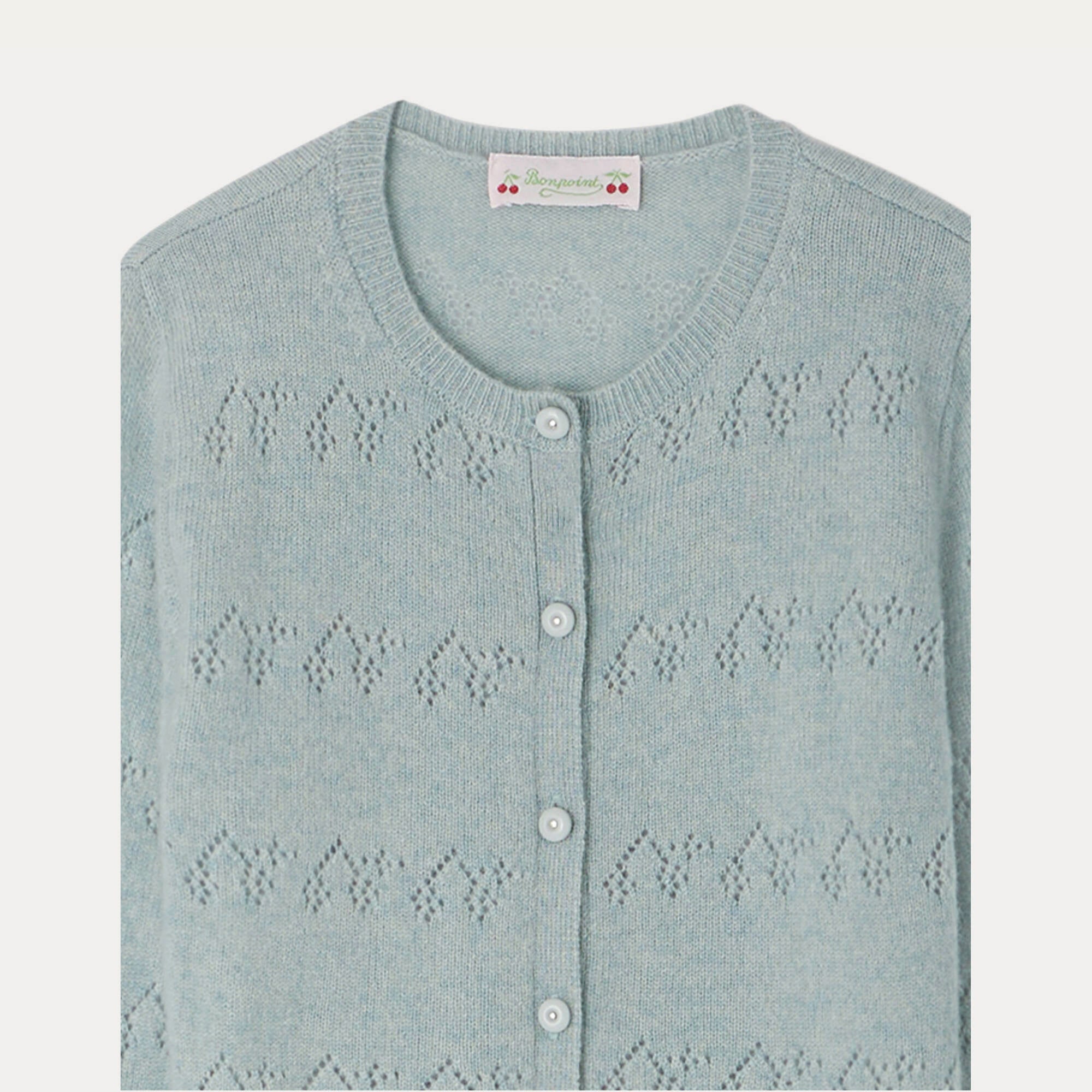 Girls Light Blue Cashmere Cardigan