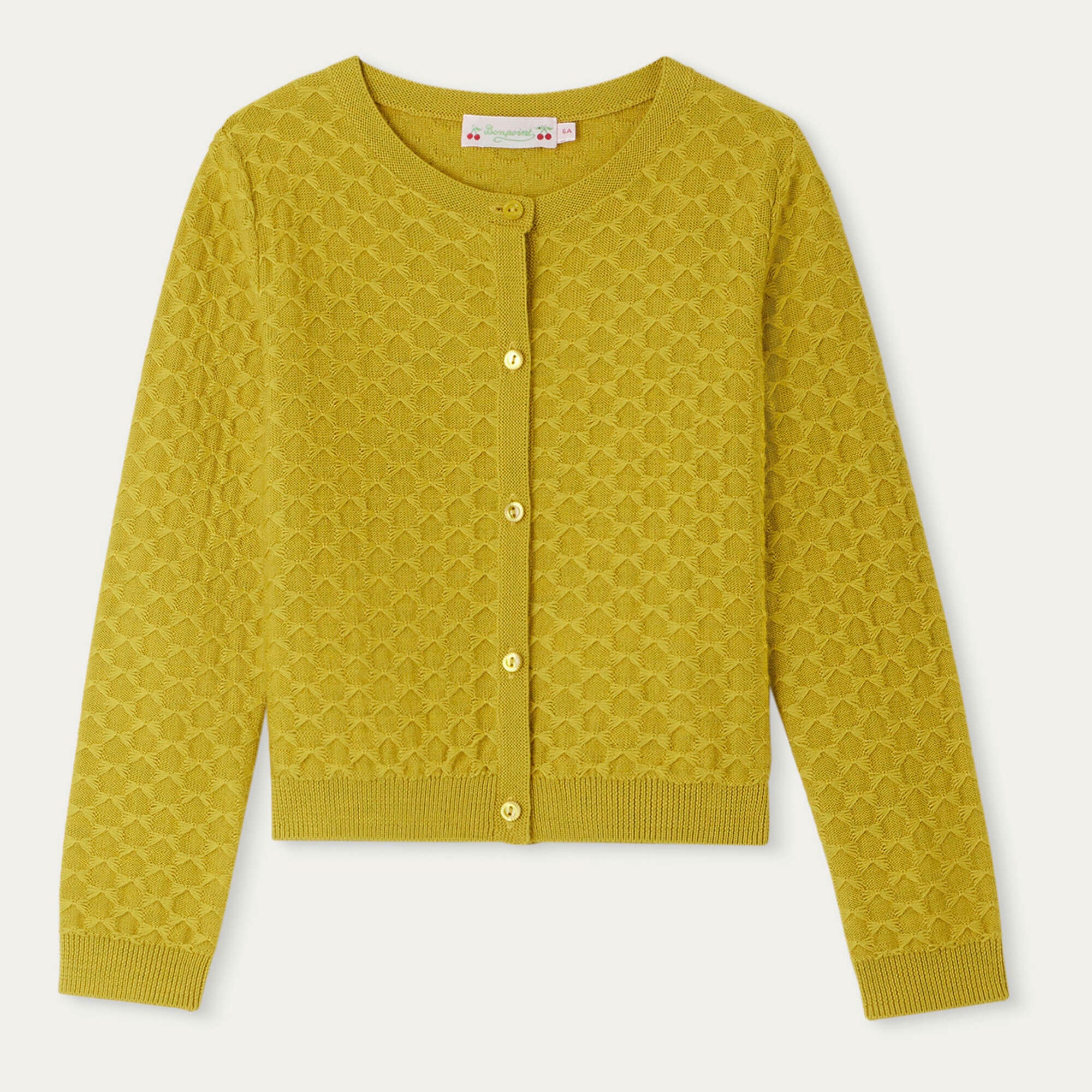 Girls Mustard Yellow Wool Cardigan