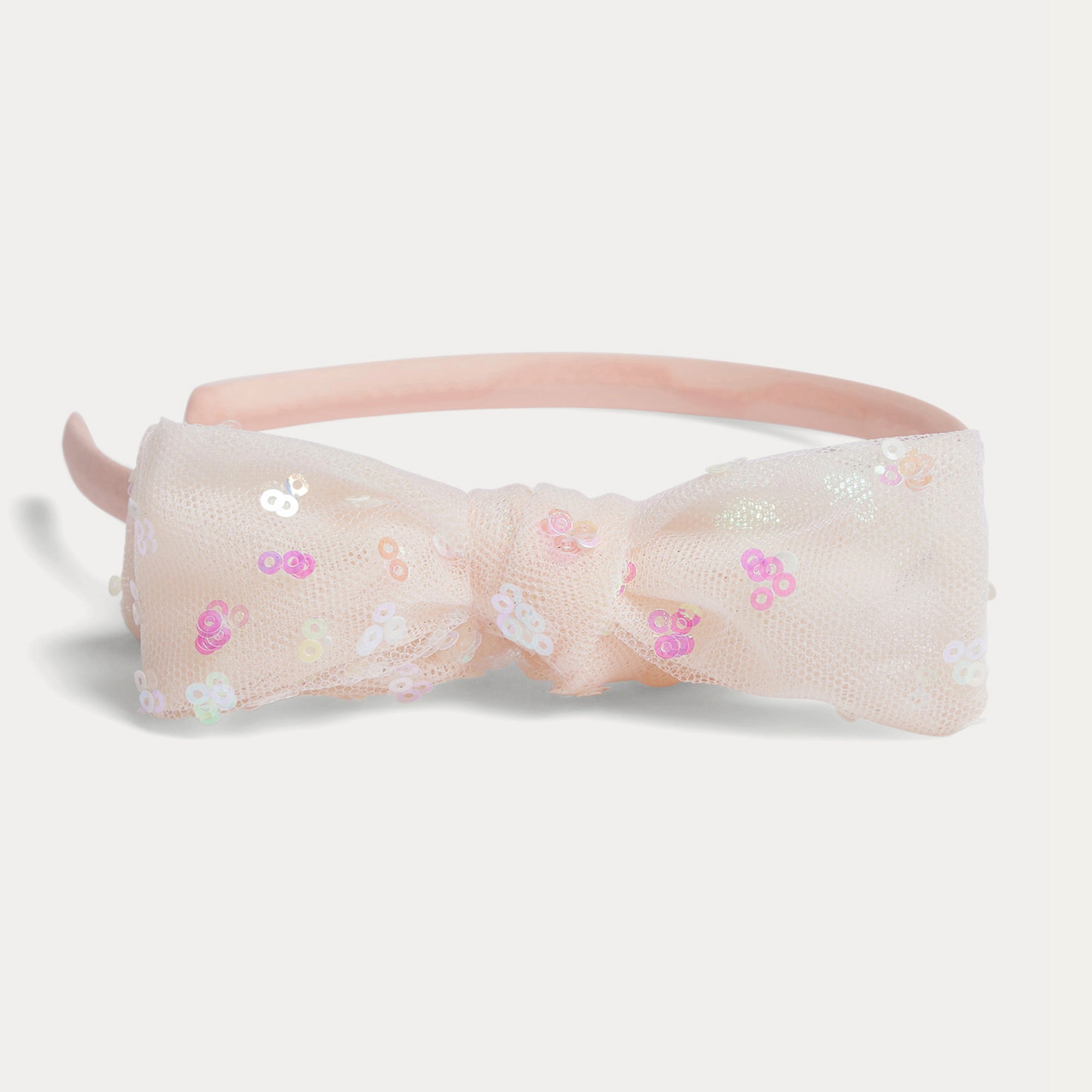 Girls Pink Tulle Bow Headband