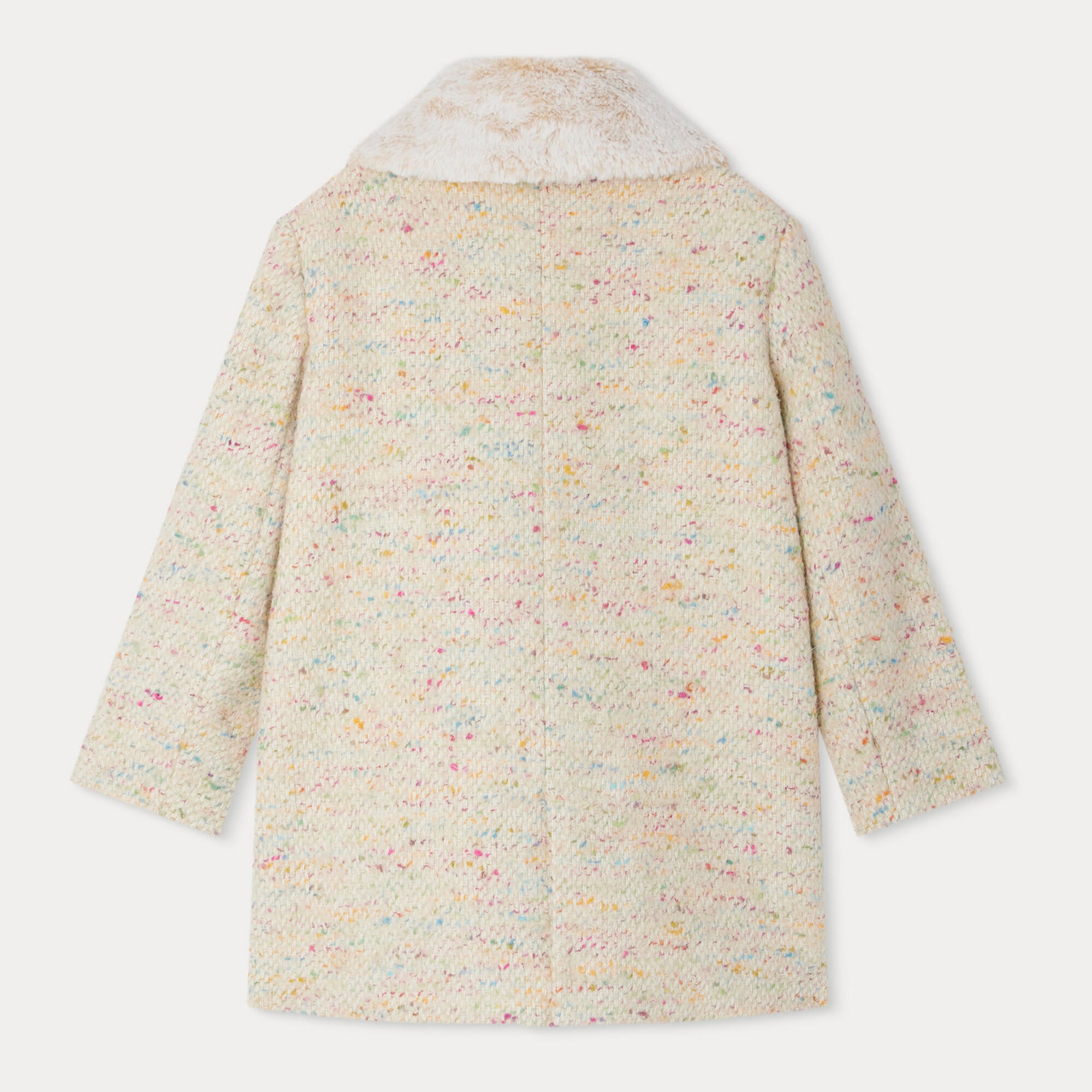 Girls Multicolor Wool Coat