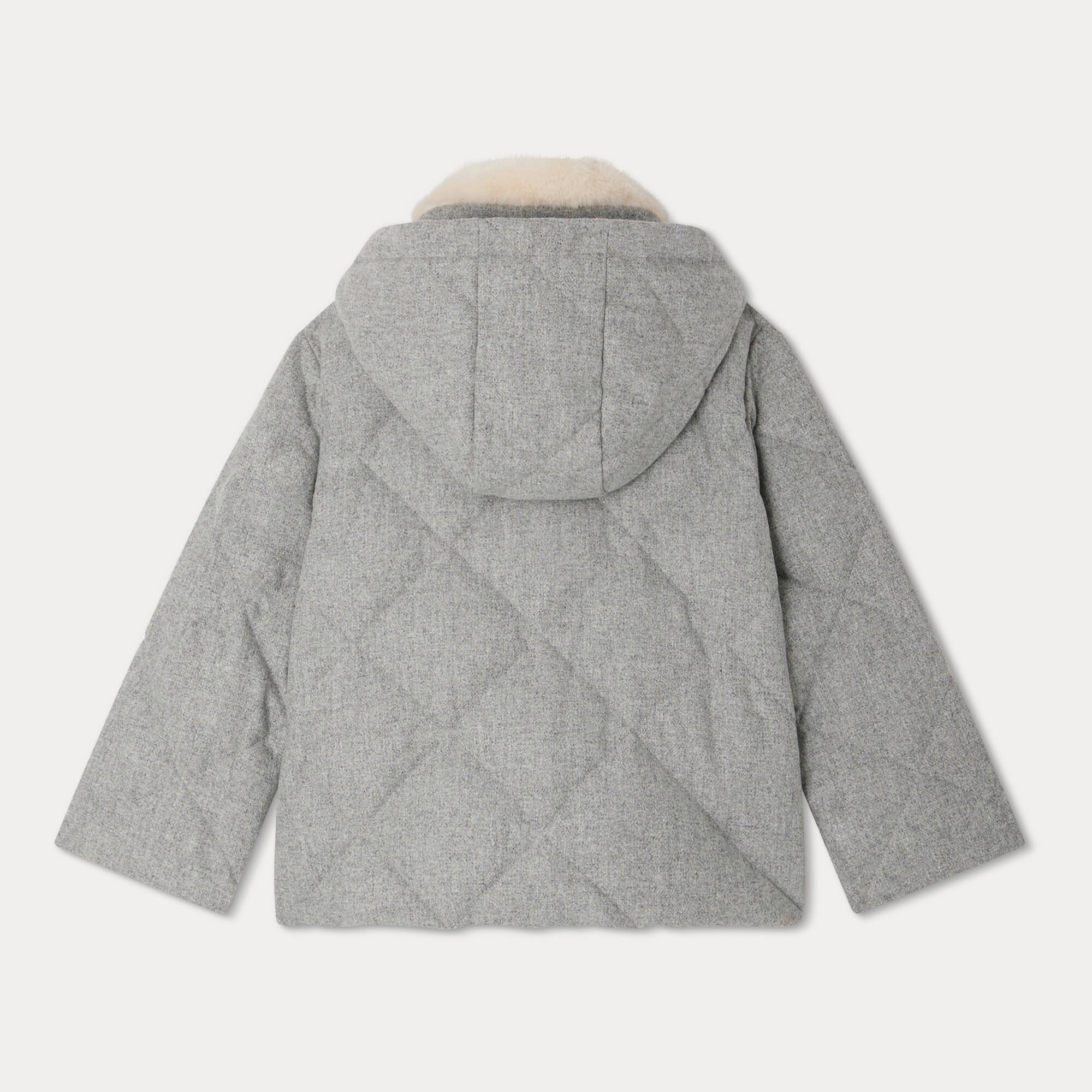 Girls Grey Padded Down Jacket